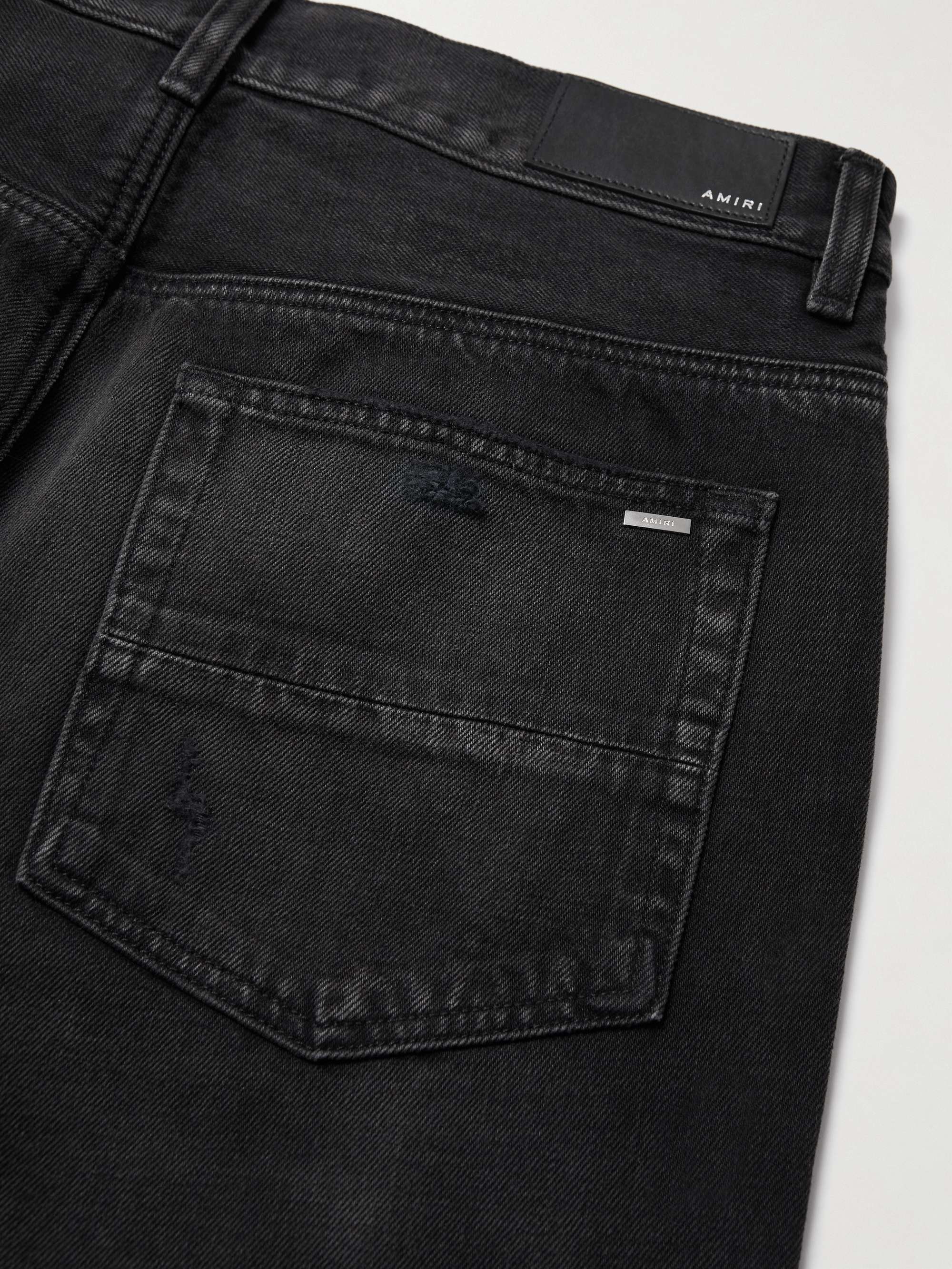 AMIRI Straight-Leg Logo-Appliquéd Distressed Jeans