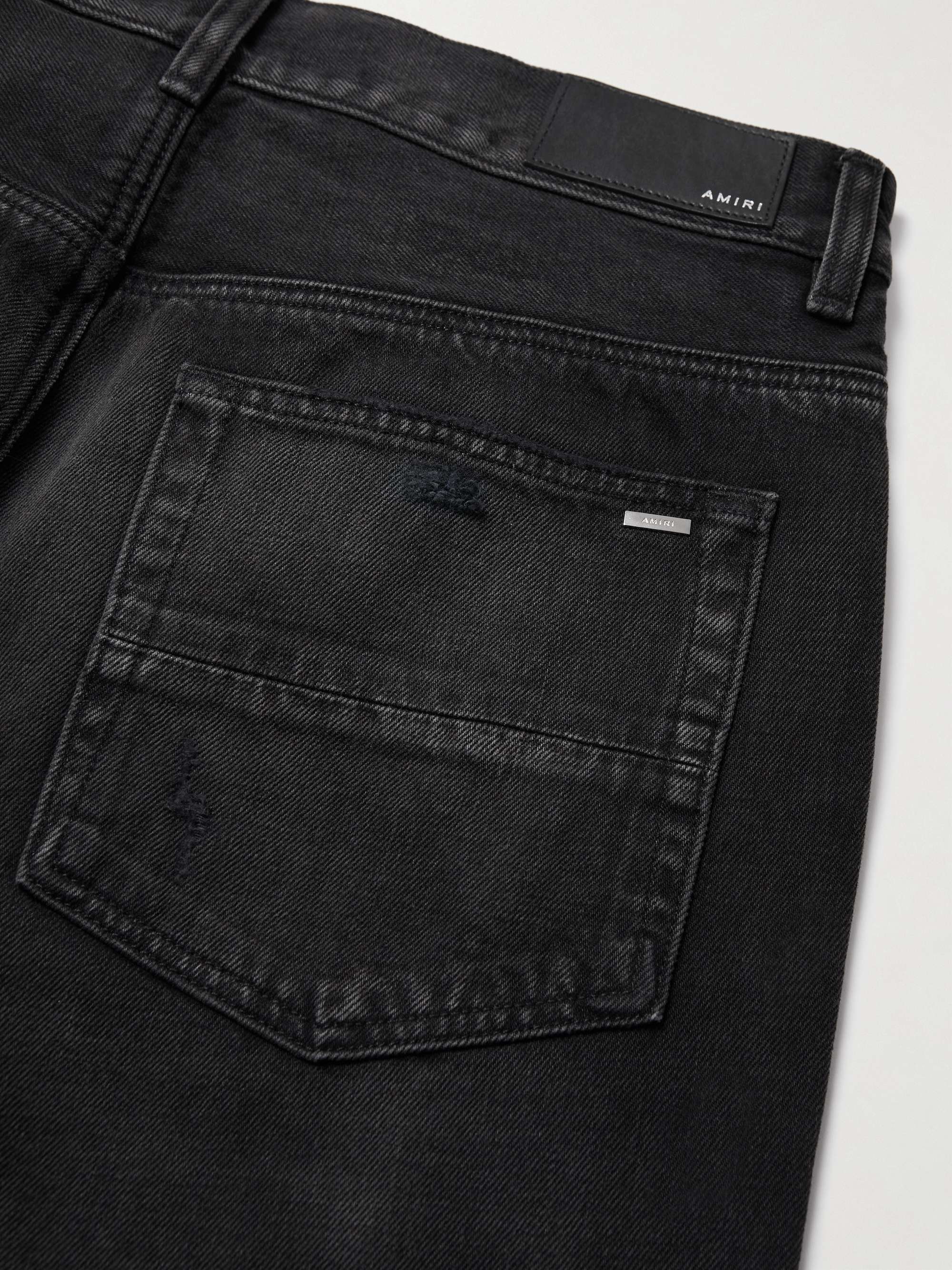 AMIRI Straight-Leg Logo-Appliquéd Distressed Jeans for Men | MR PORTER