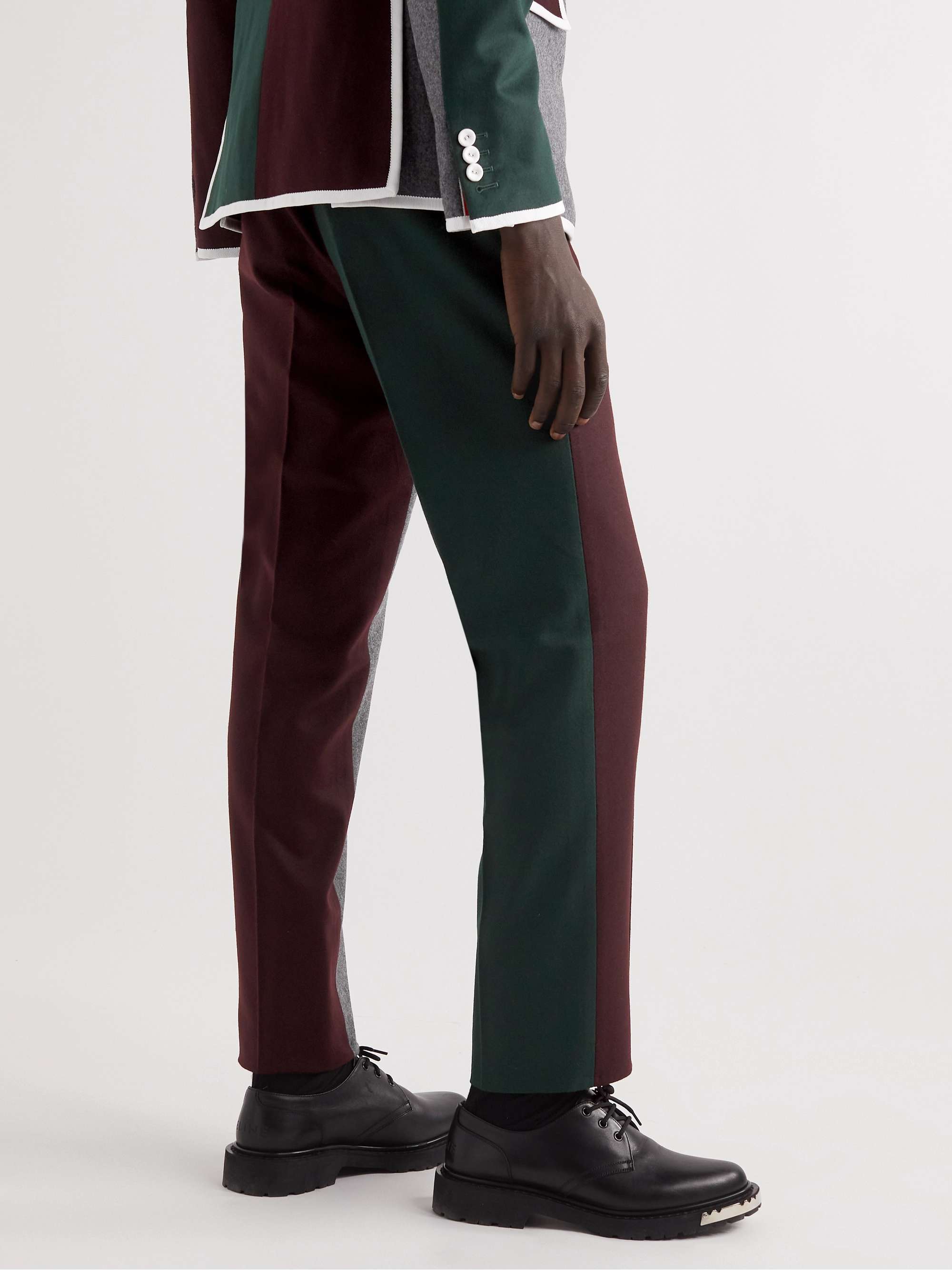 THOM BROWNE Tapered Wool Trousers