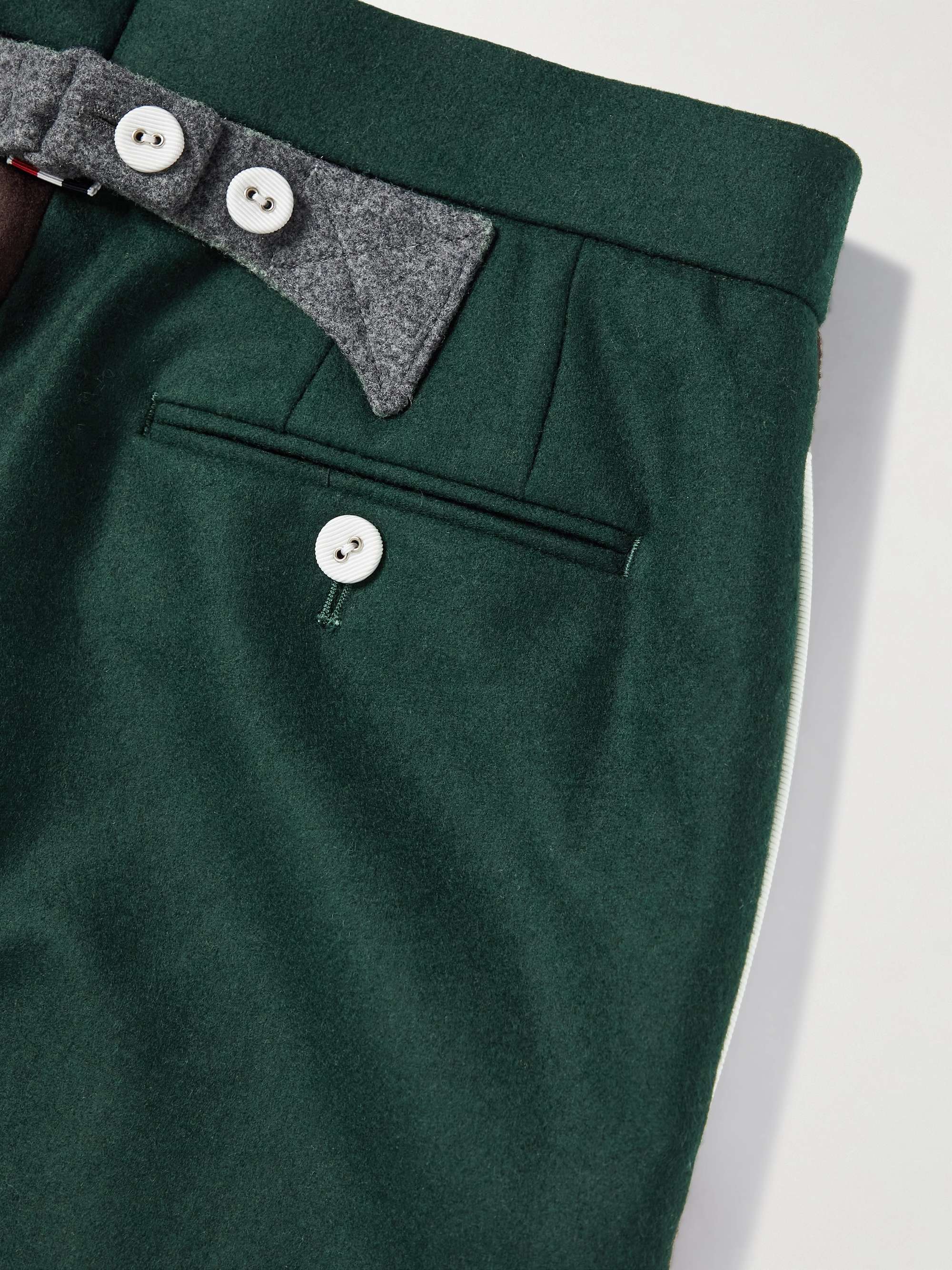 THOM BROWNE Tapered Wool Trousers