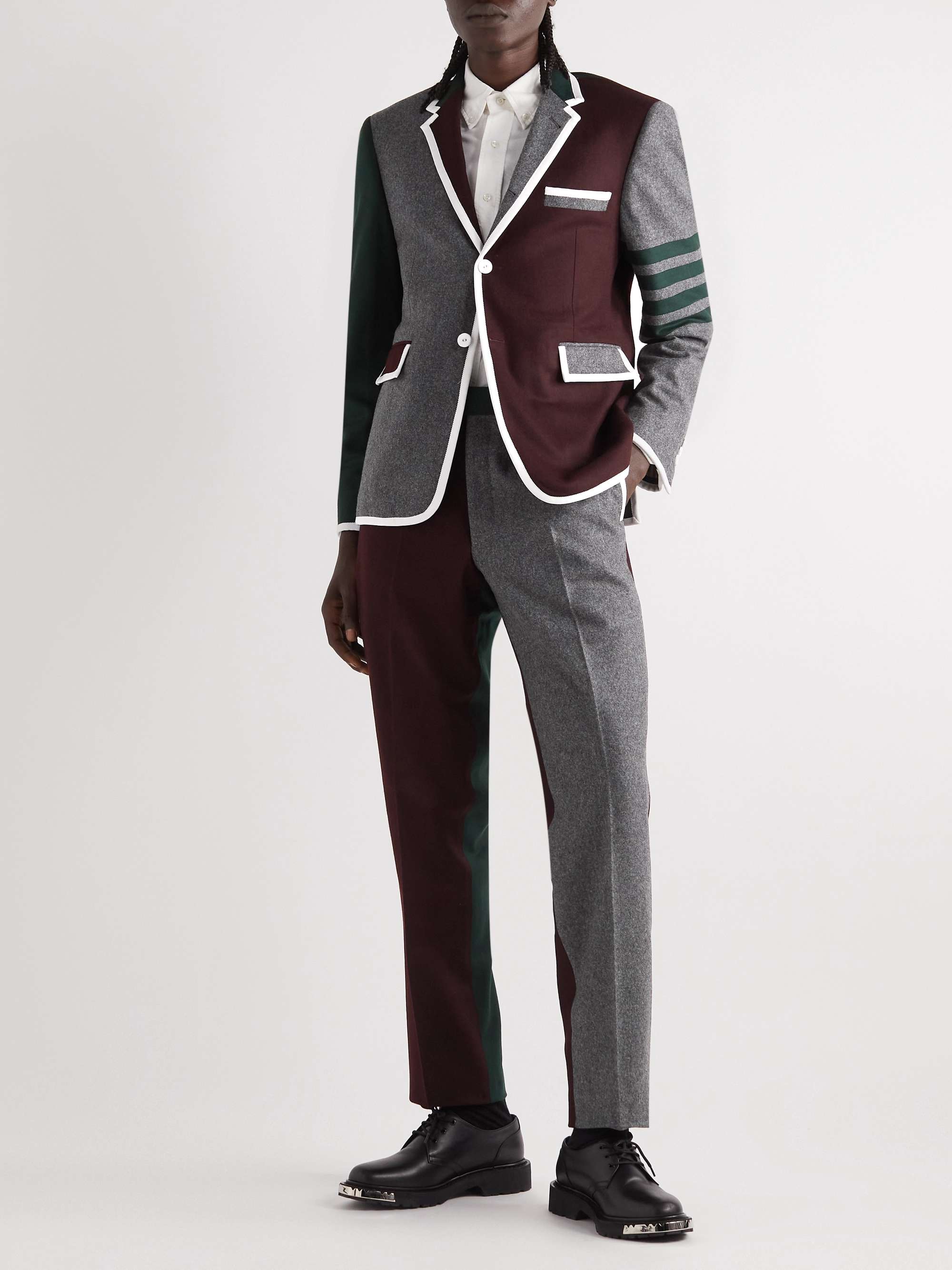 THOM BROWNE Tapered Wool Trousers