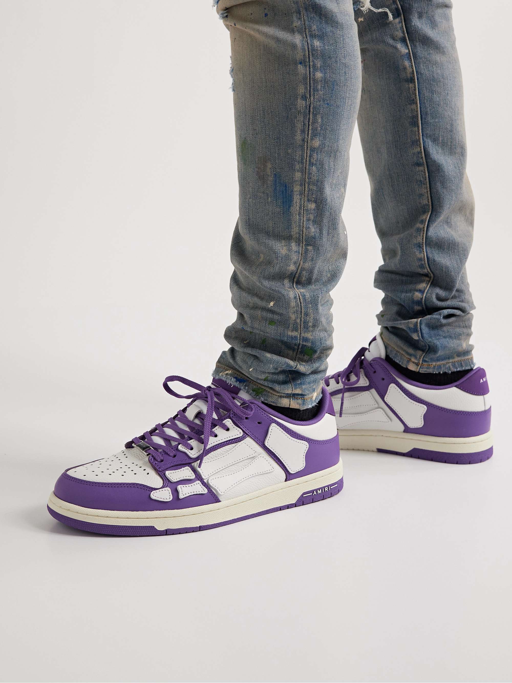 AMIRI Skel-Top Colour-Block Leather Sneakers