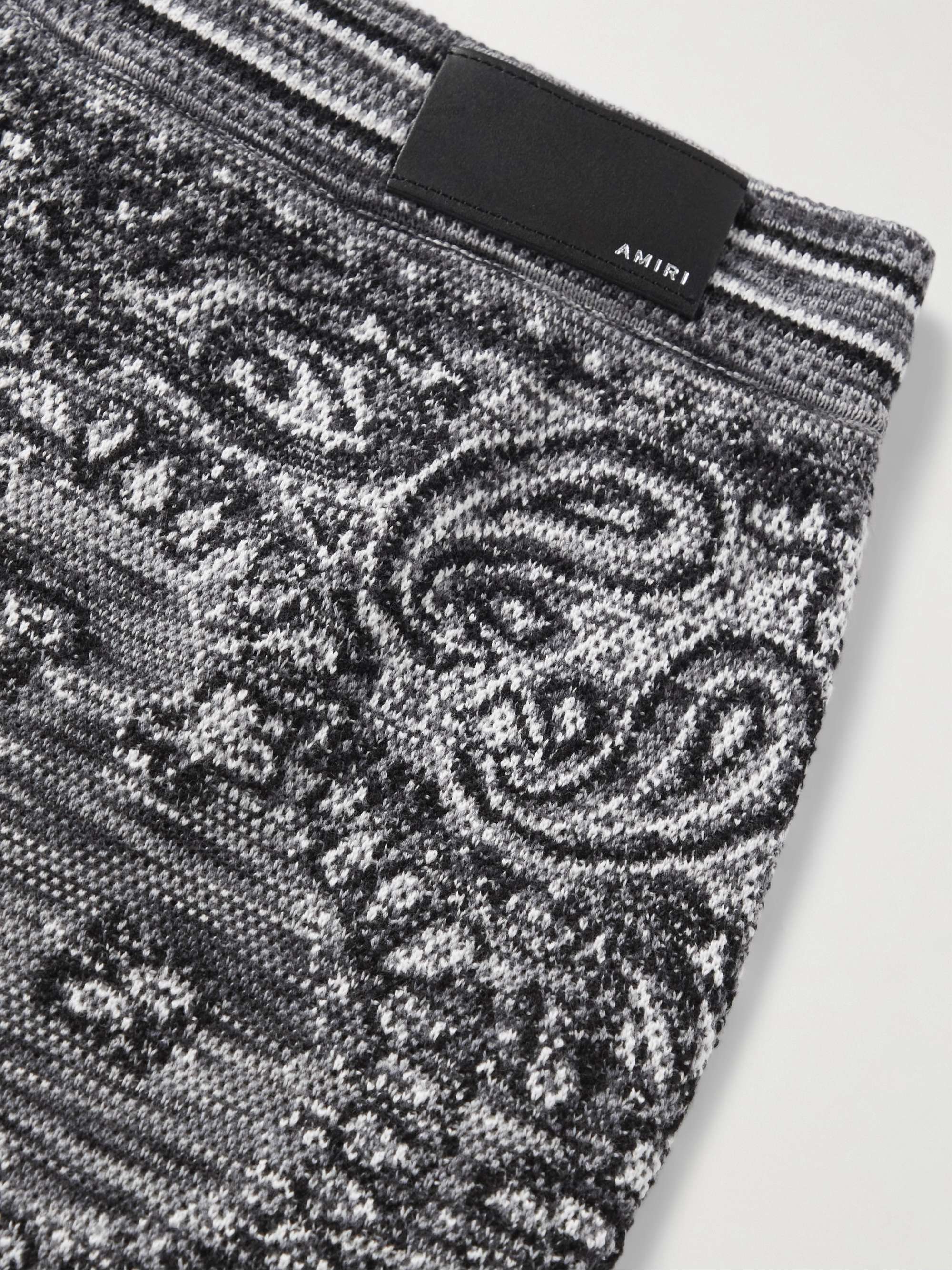 AMIRI Straight-Leg Space-Dyed Bandana-Jacquard Cotton Drawstring Shorts