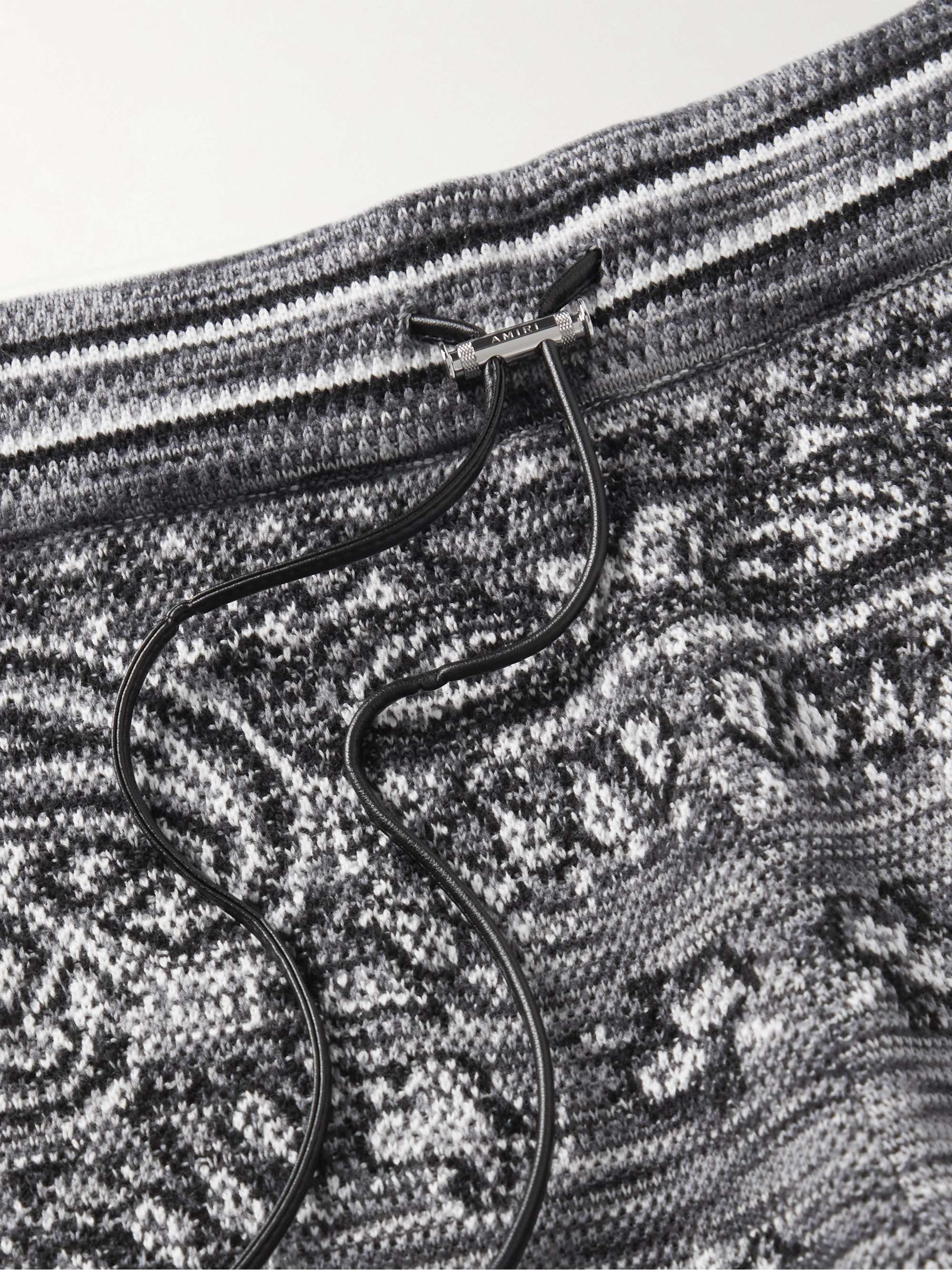 AMIRI Straight-Leg Space-Dyed Bandana-Jacquard Cotton Drawstring Shorts