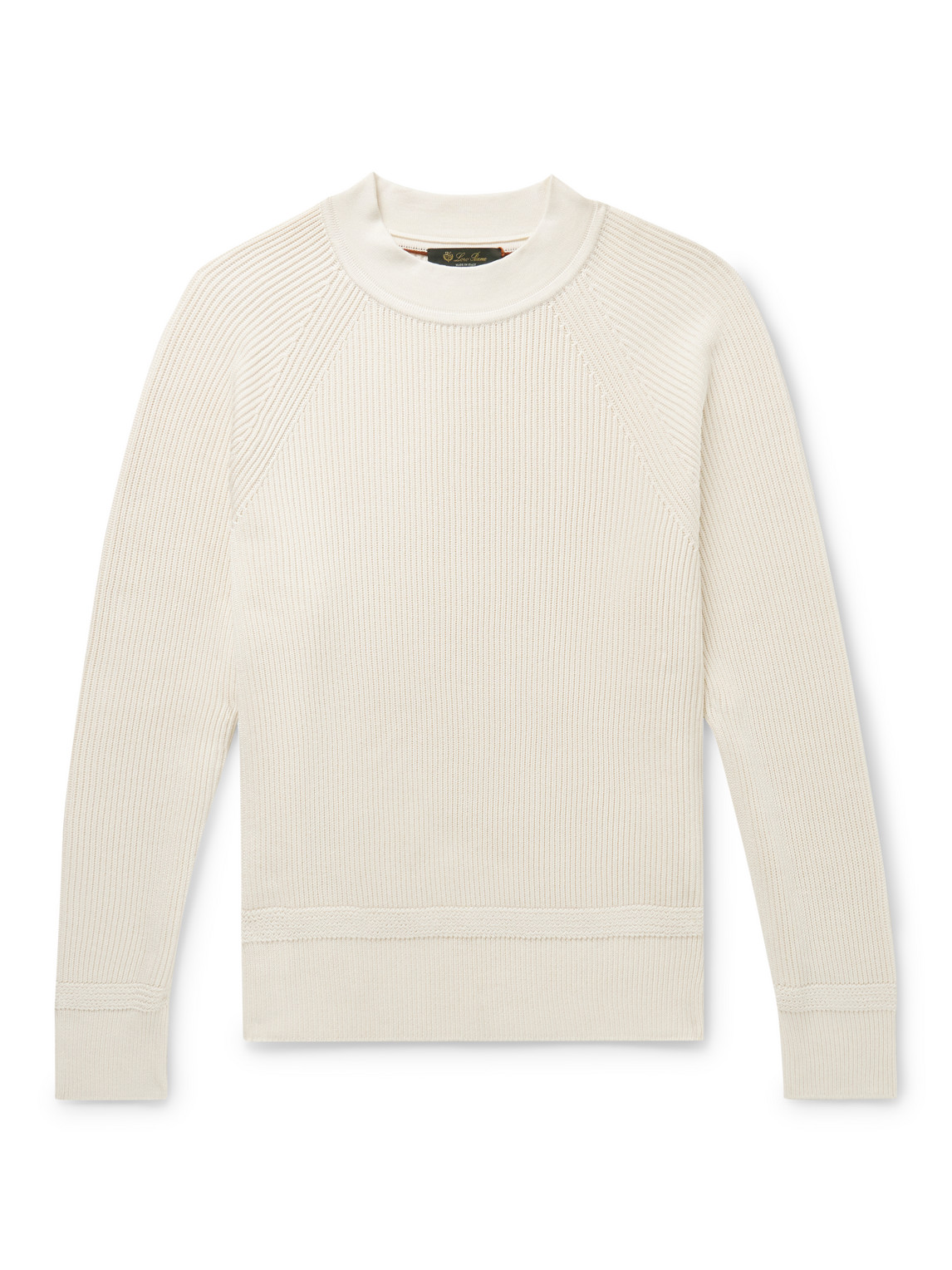 Shop Loro Piana Ribbed Silk Sweater In Neutrals