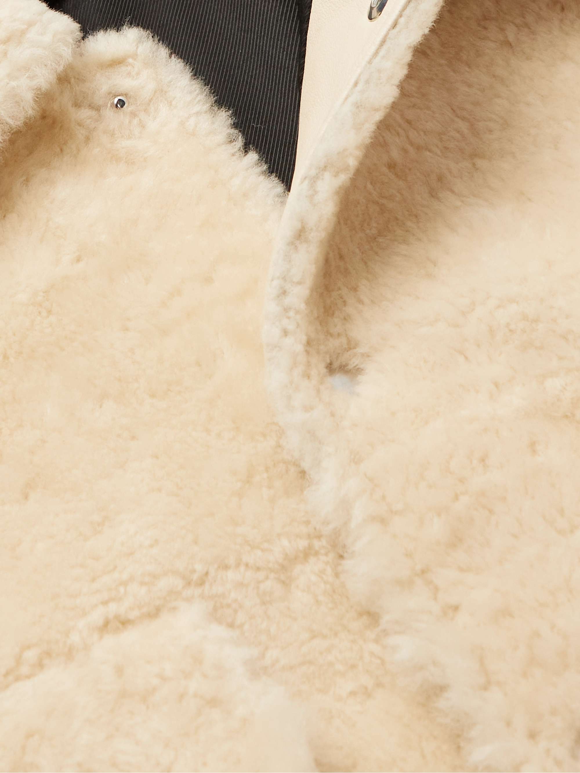 AMIRI Logo-Print Shearling Shirt Jacket