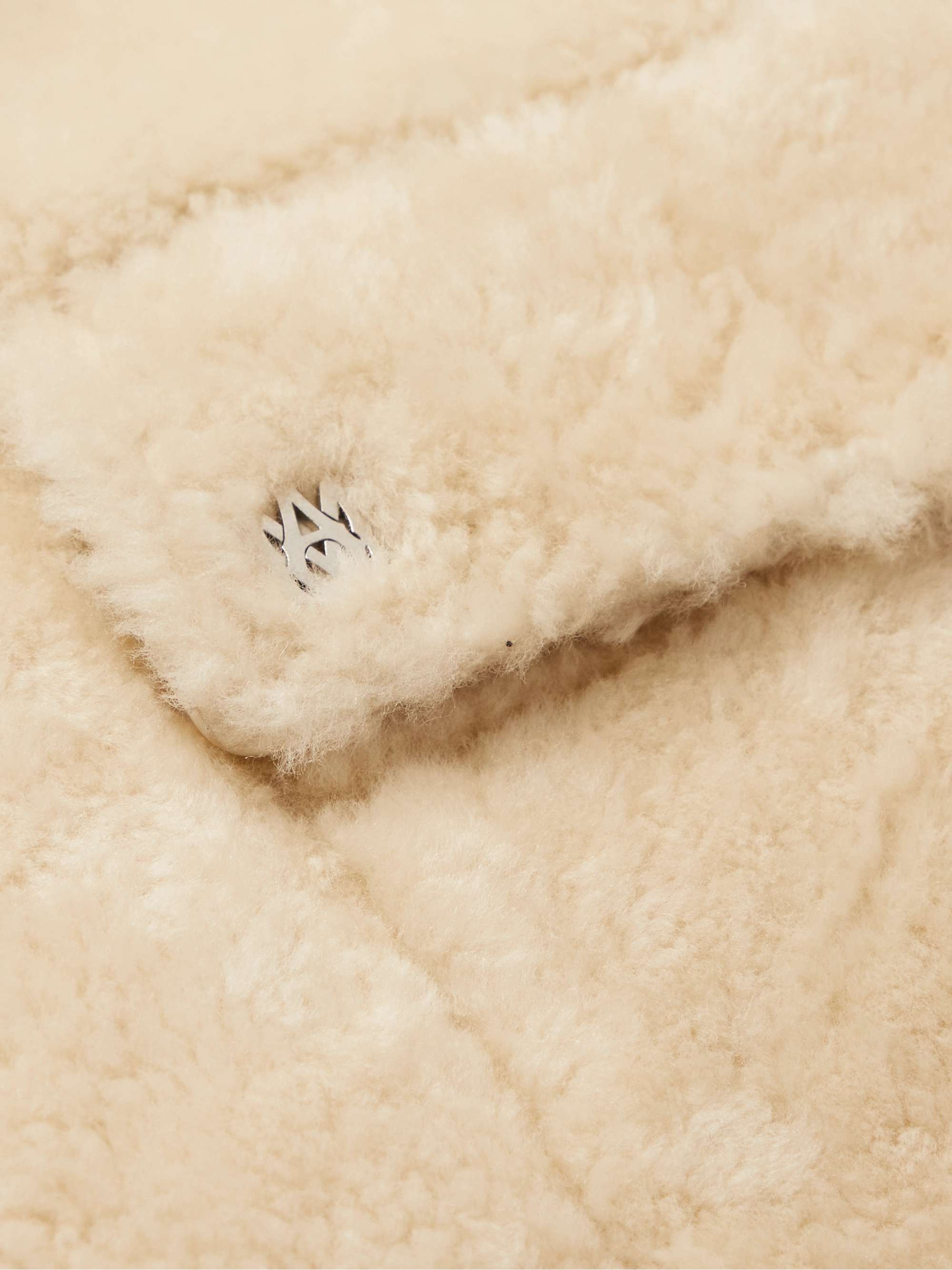 AMIRI Logo-Print Shearling Shirt Jacket