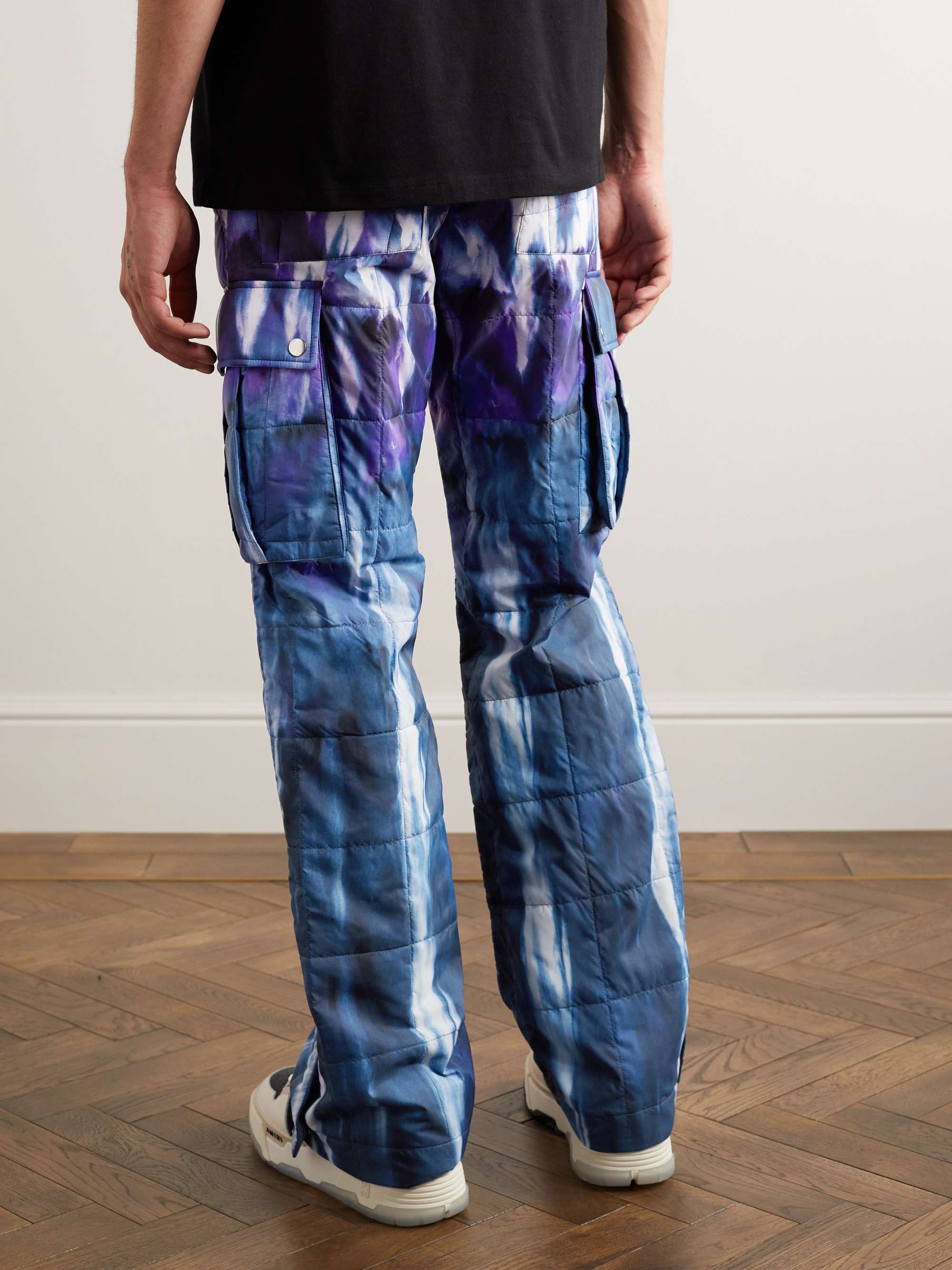 AMIRI Flared Tie-Dyed Quilted Shell Cargo Trousers