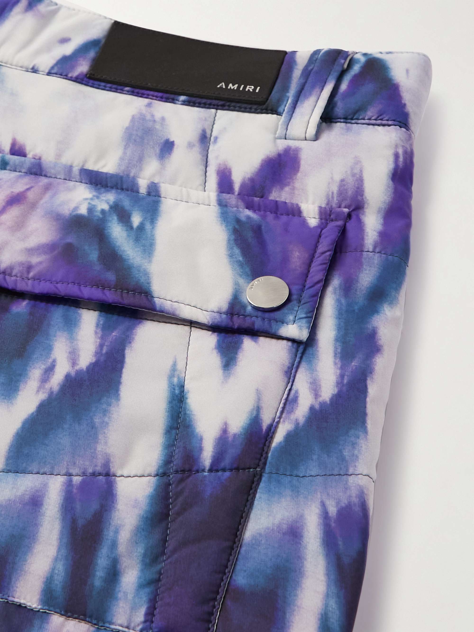 AMIRI Flared Tie-Dyed Quilted Shell Cargo Trousers