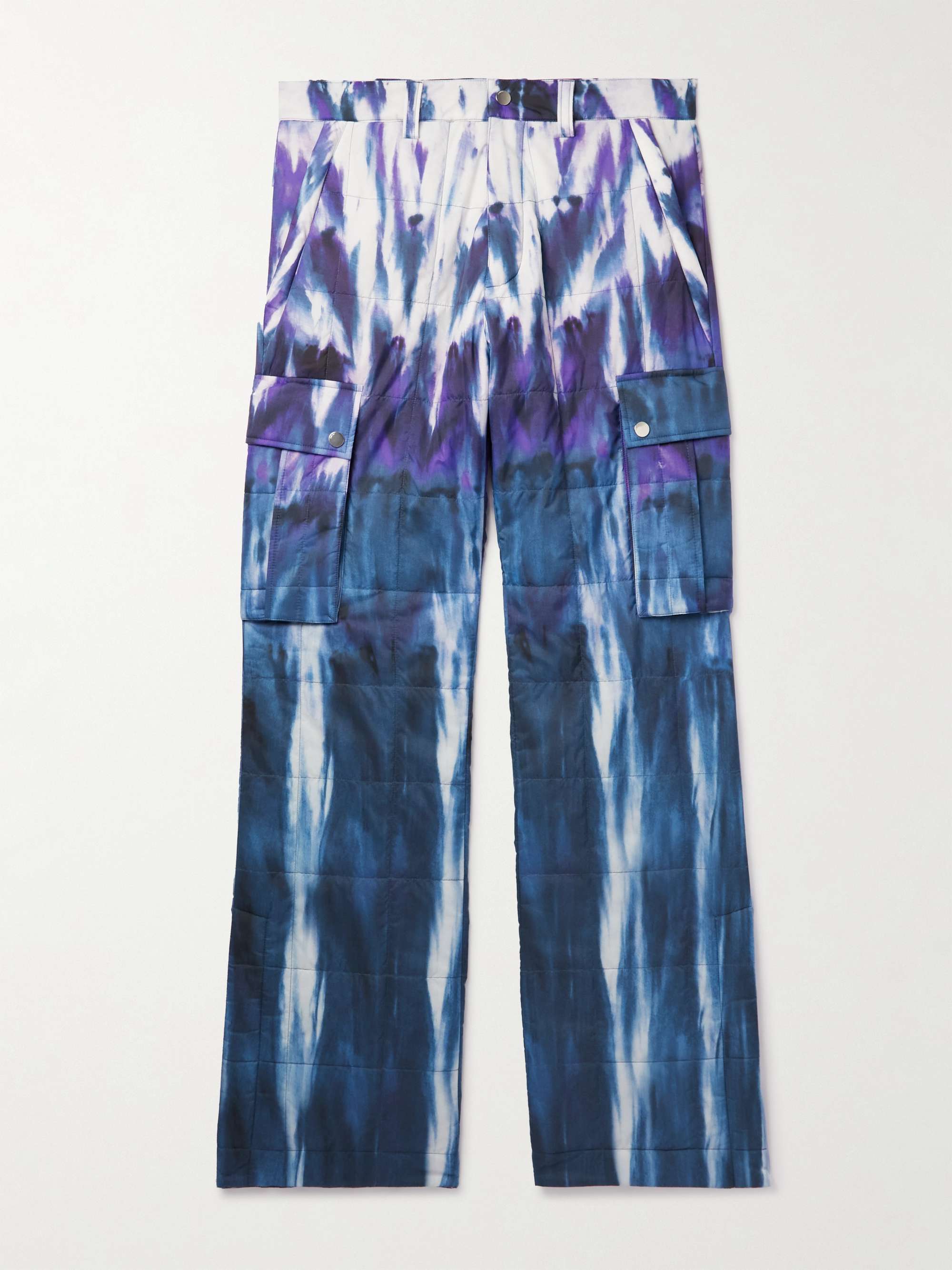 AMIRI Flared Tie-Dyed Quilted Shell Cargo Trousers