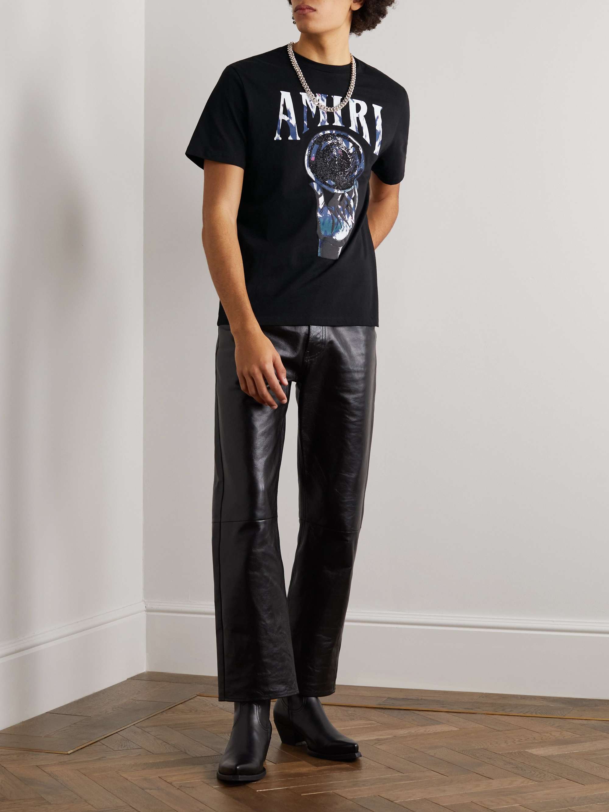 AMIRI Crystal Ball Printed Cotton-Jersey T-Shirt