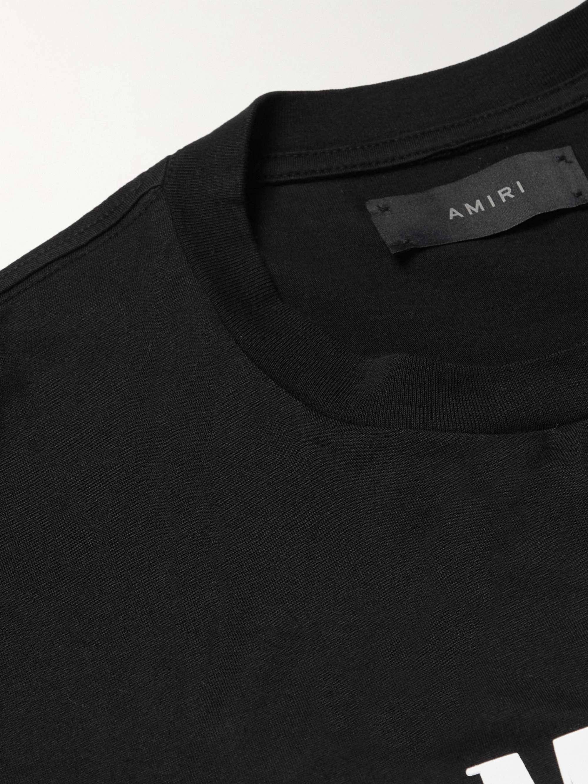 AMIRI コットンジャージー Tシャツ ロゴアップリケ付き