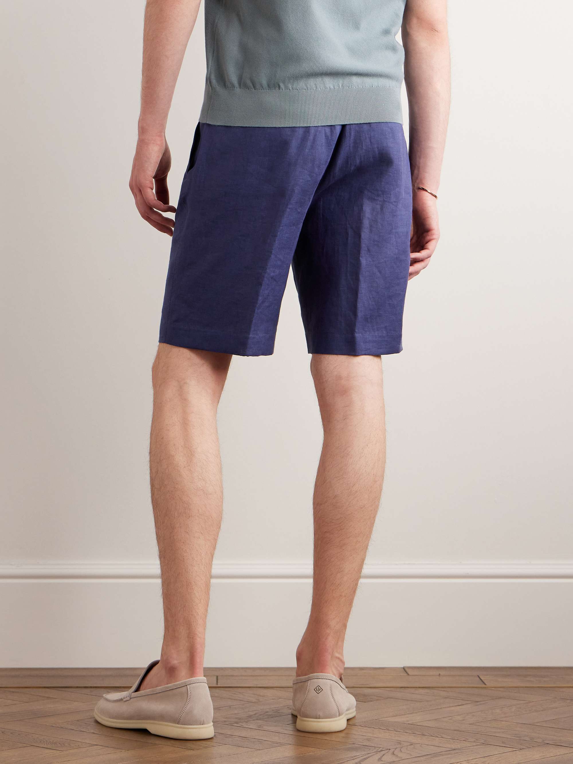 LORO PIANA Straight-Leg Linen Drawstring Bermuda Shorts