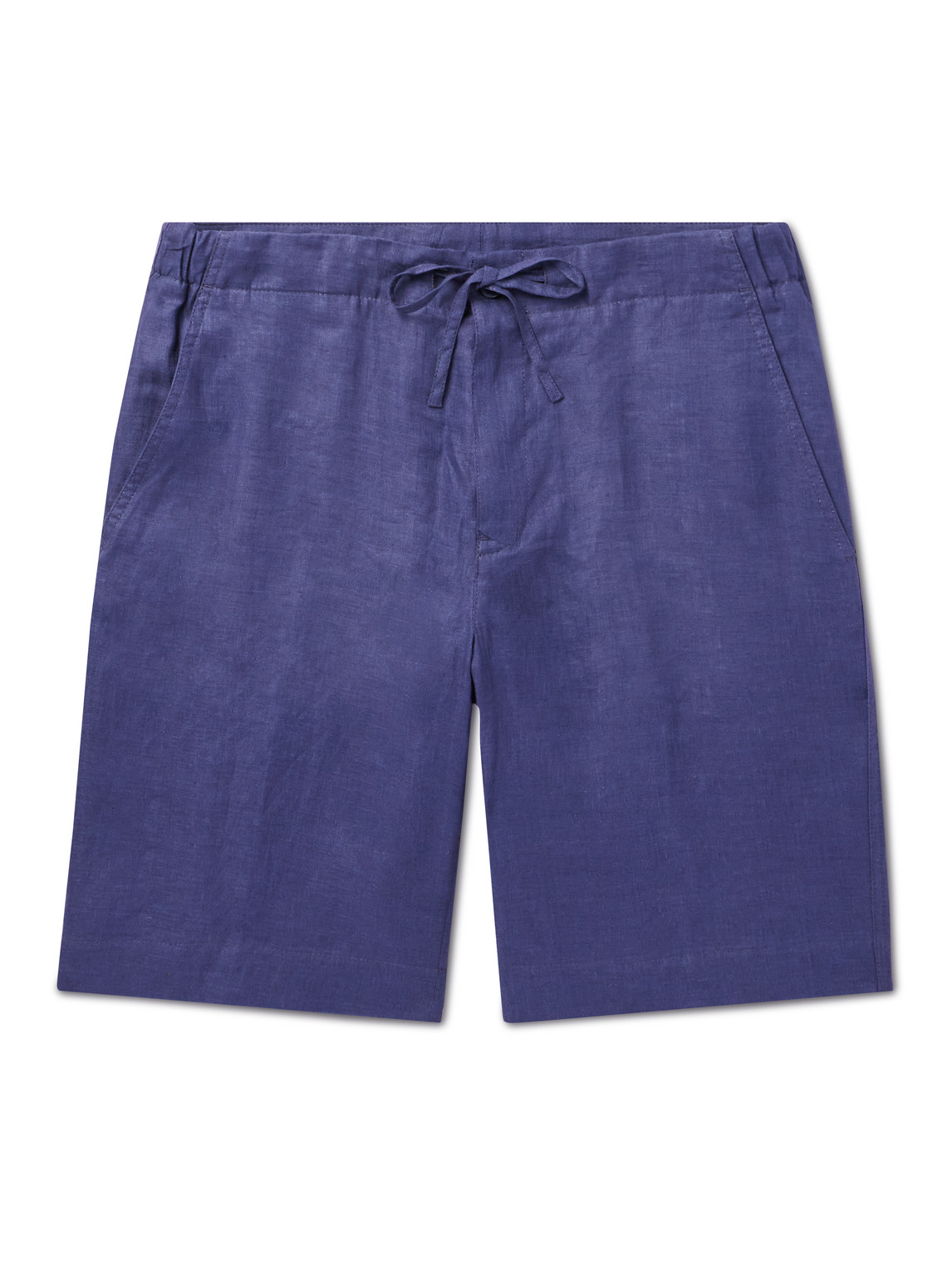 Loro Piana Straight-leg Linen Drawstring Bermuda Shorts In Blue
