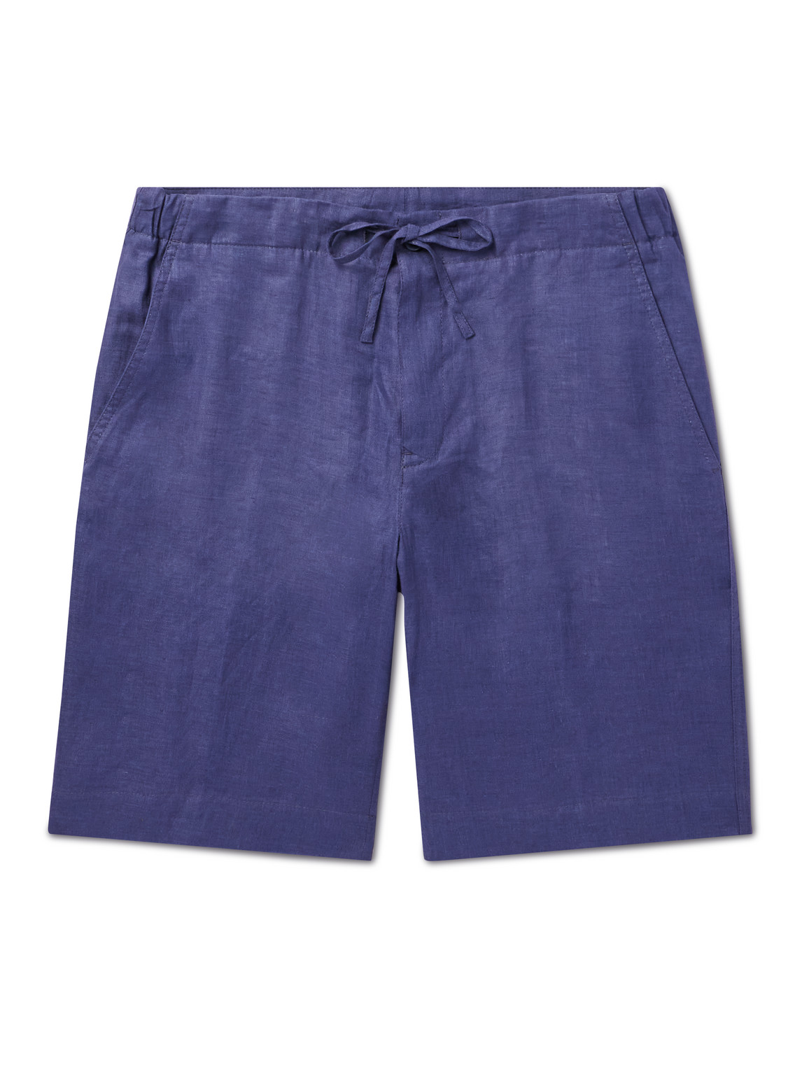 Loro Piana Straight-leg Linen Drawstring Bermuda Shorts In Blue Still Water