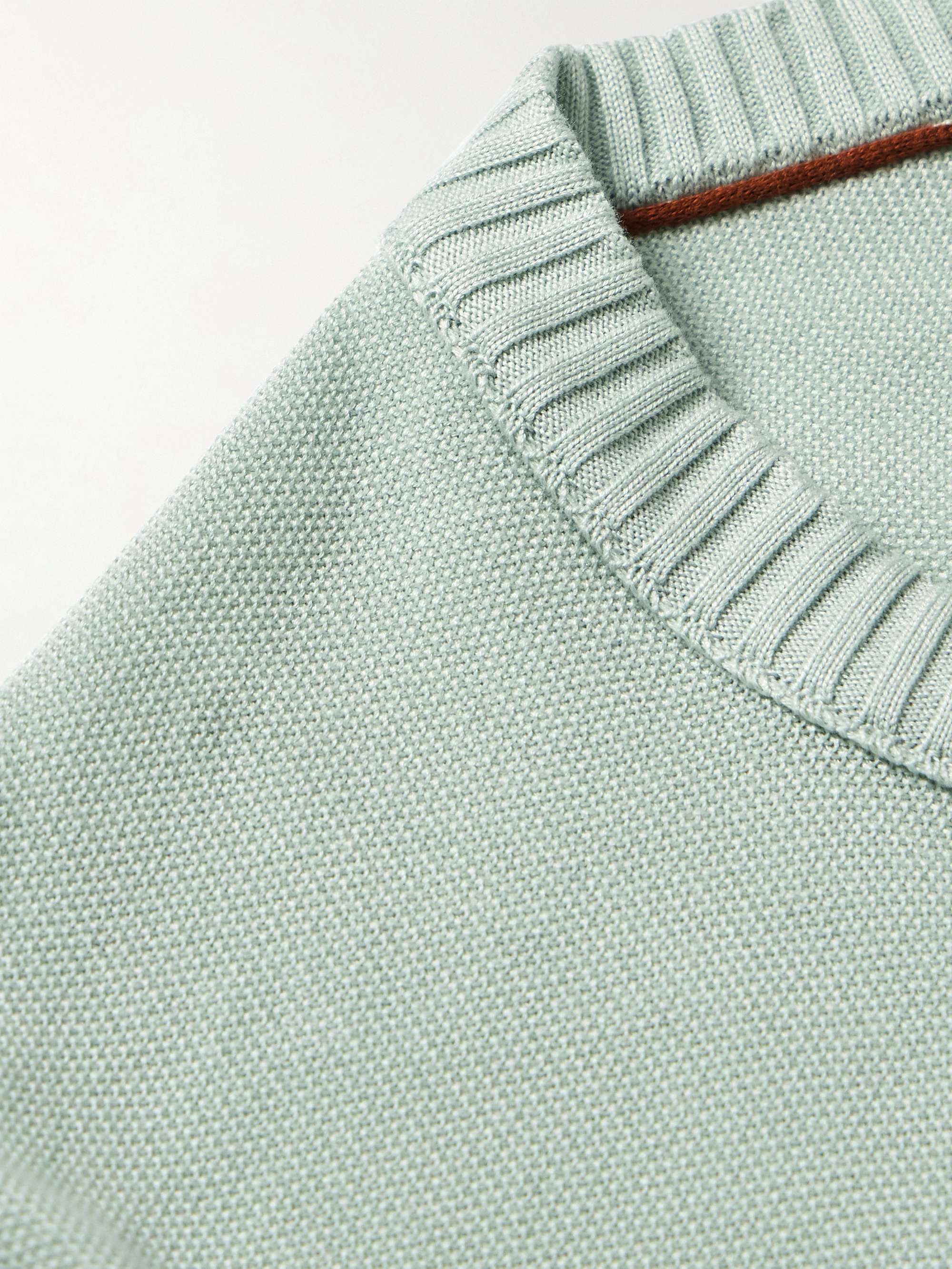 LORO PIANA Cotton and Silk-Blend Piqué Sweater