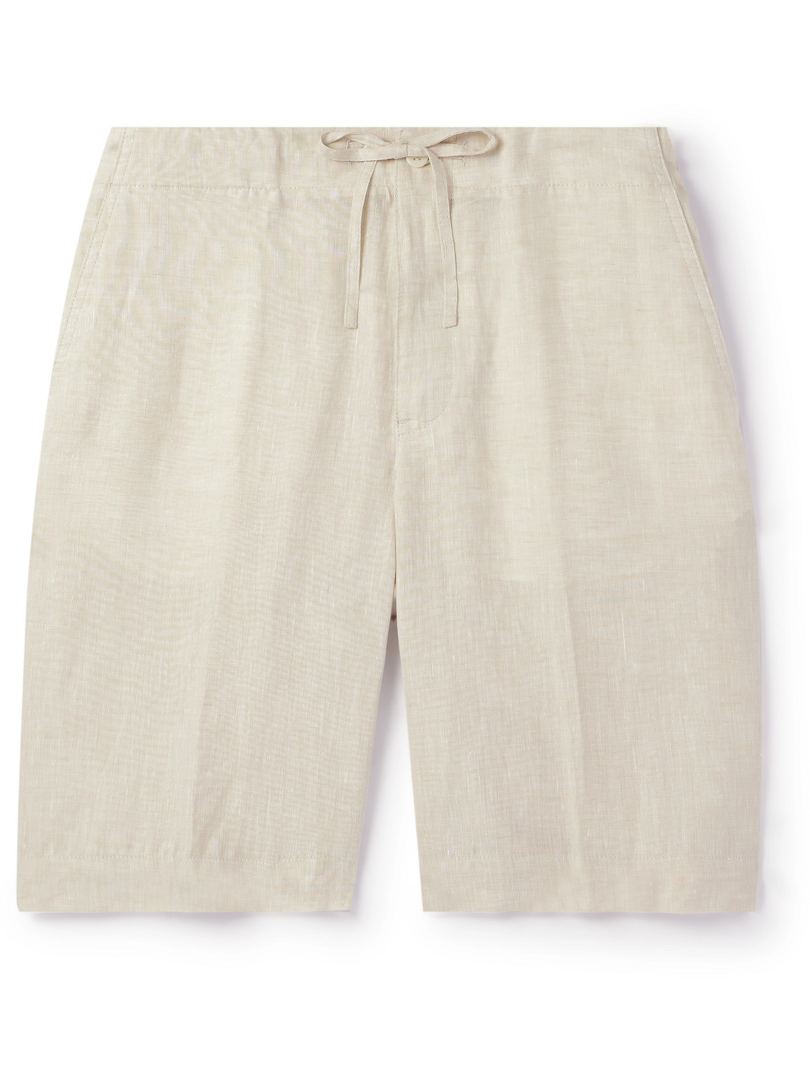 Loro Piana Straight-leg Linen Drawstring Bermuda Shorts In Neutrals