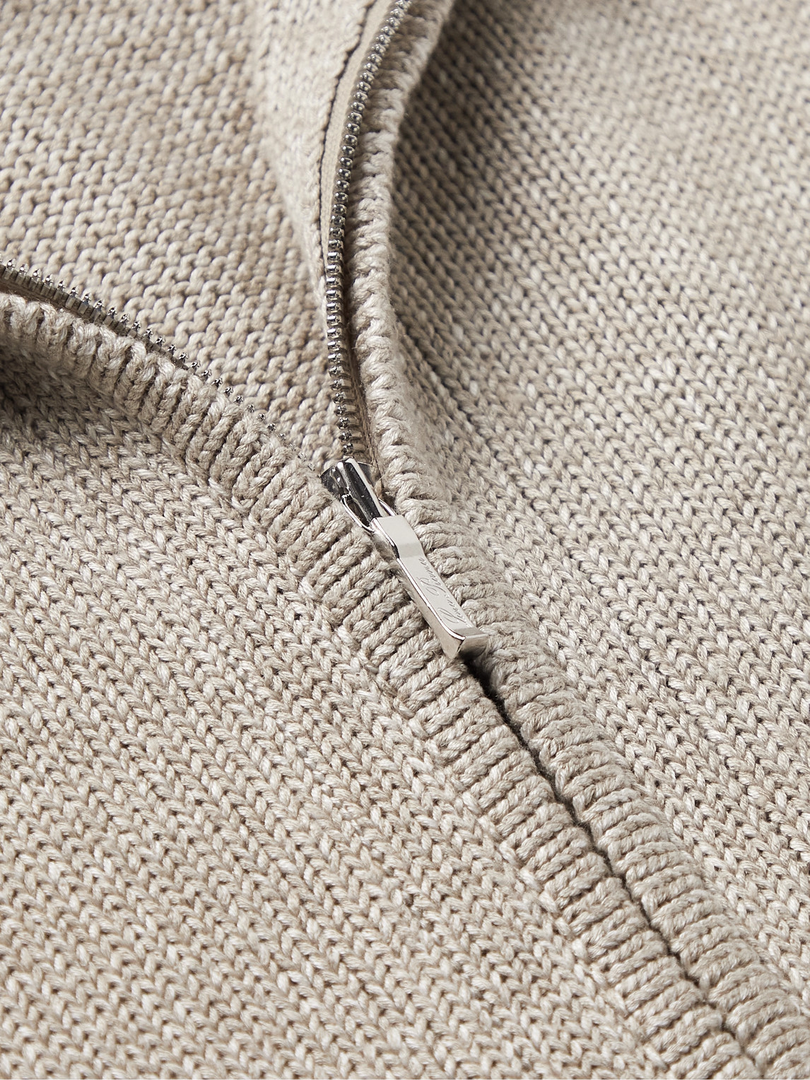 Shop Loro Piana Silk And Linen-blend Zip-up Cardigan In Gray