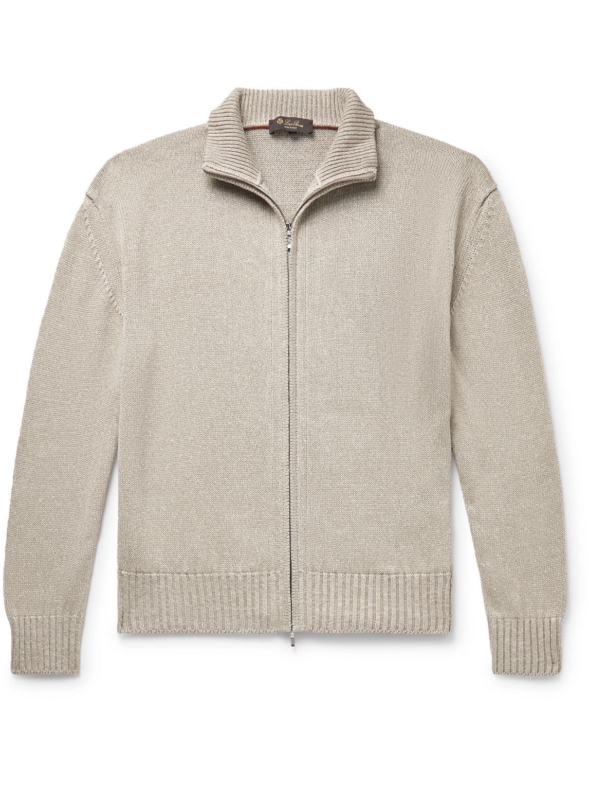 Loro Piana Silk And Linen-blend Zip-up Cardigan In Gray