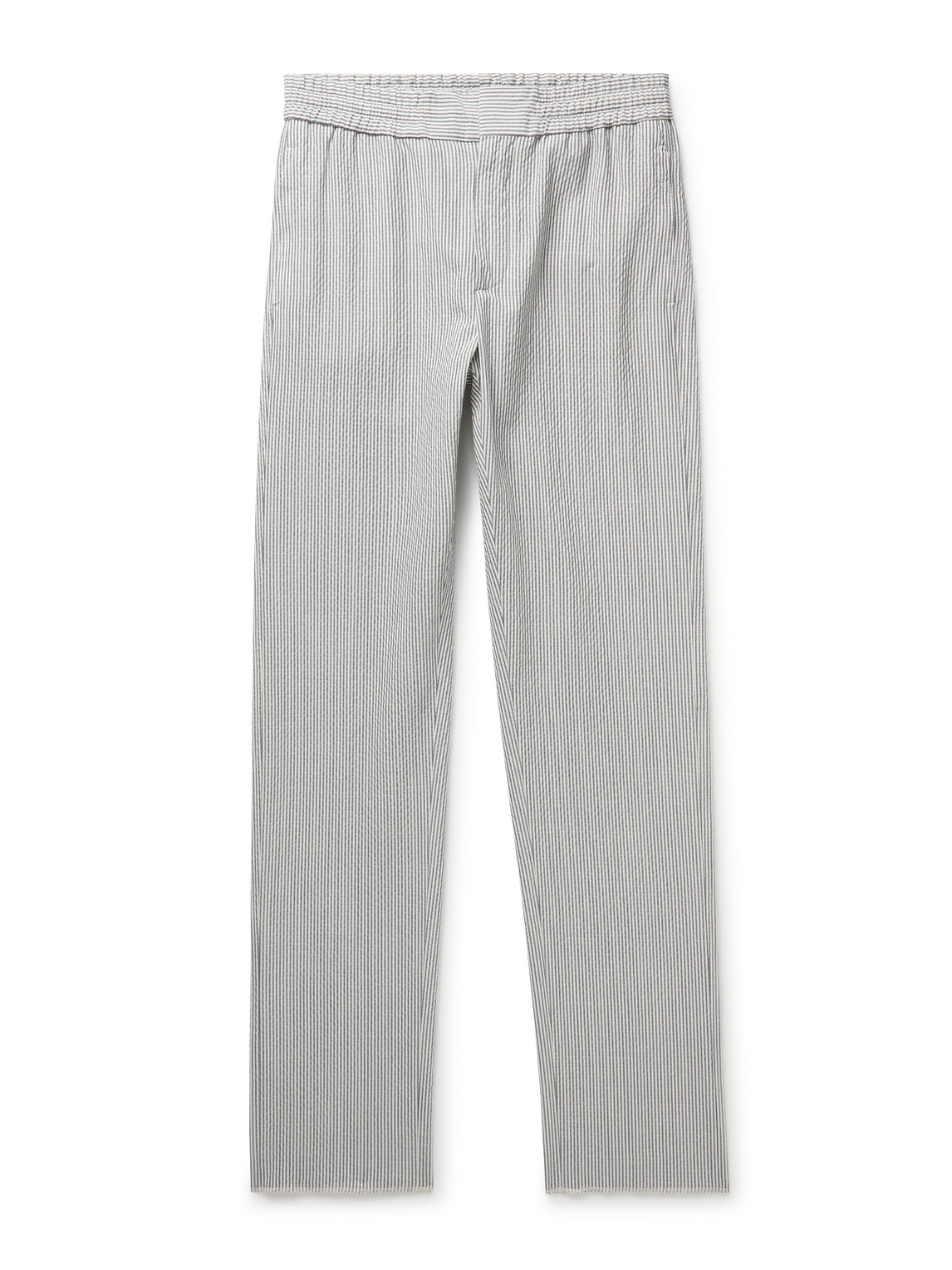 Loro Piana - Slim-Fit Straight-Leg Striped Wool-Blend Seersucker Trousers - Men - Gray - IT 46