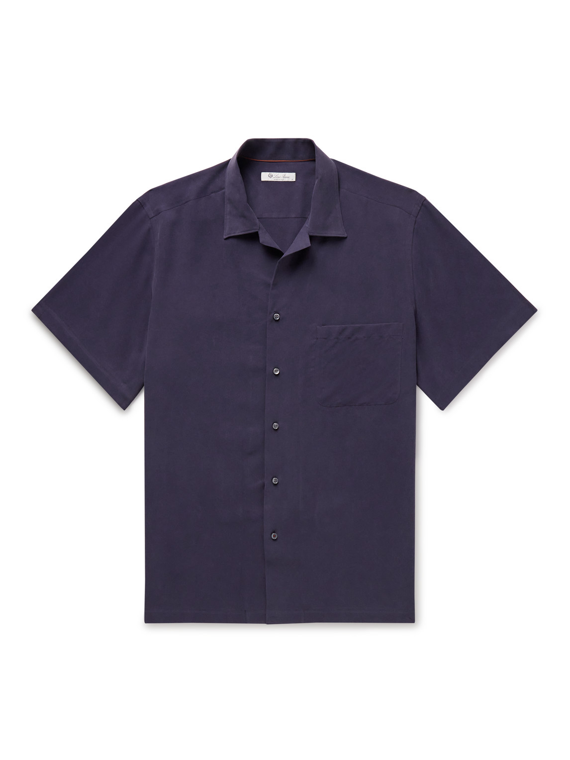 Loro Piana - Camp-Collar Washed-Silk Shirt - Men - Blue - XL