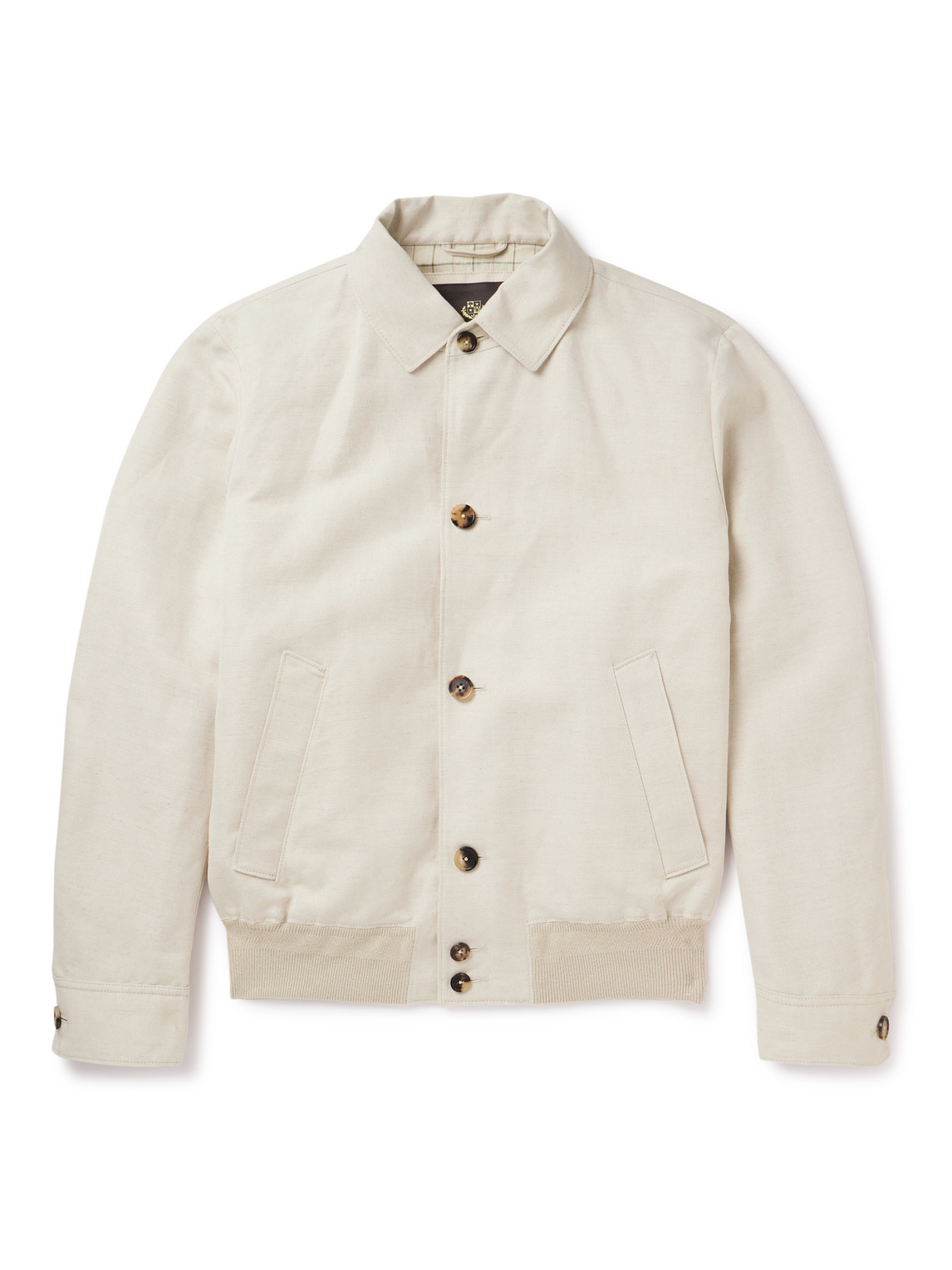 Loro Piana Men's Cotton & Linen-blend Bomber Jacket In Rough