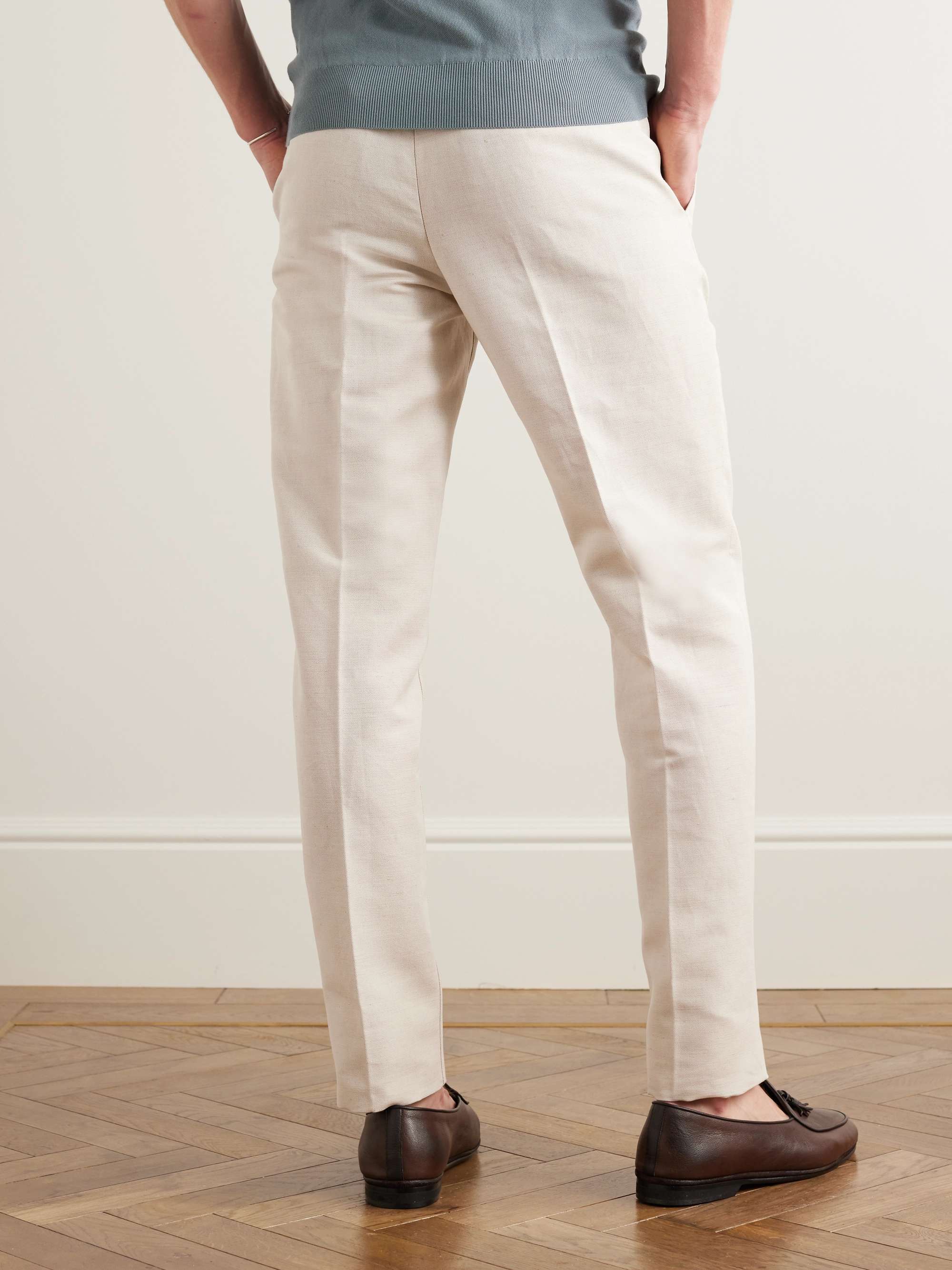 LORO PIANA Straight-Leg Linen Trousers