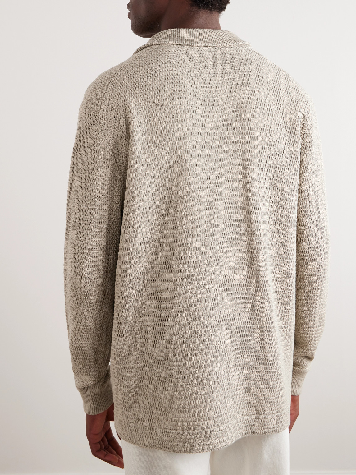 Shop Loro Piana Silk And Linen-blend Cardigan In Neutrals