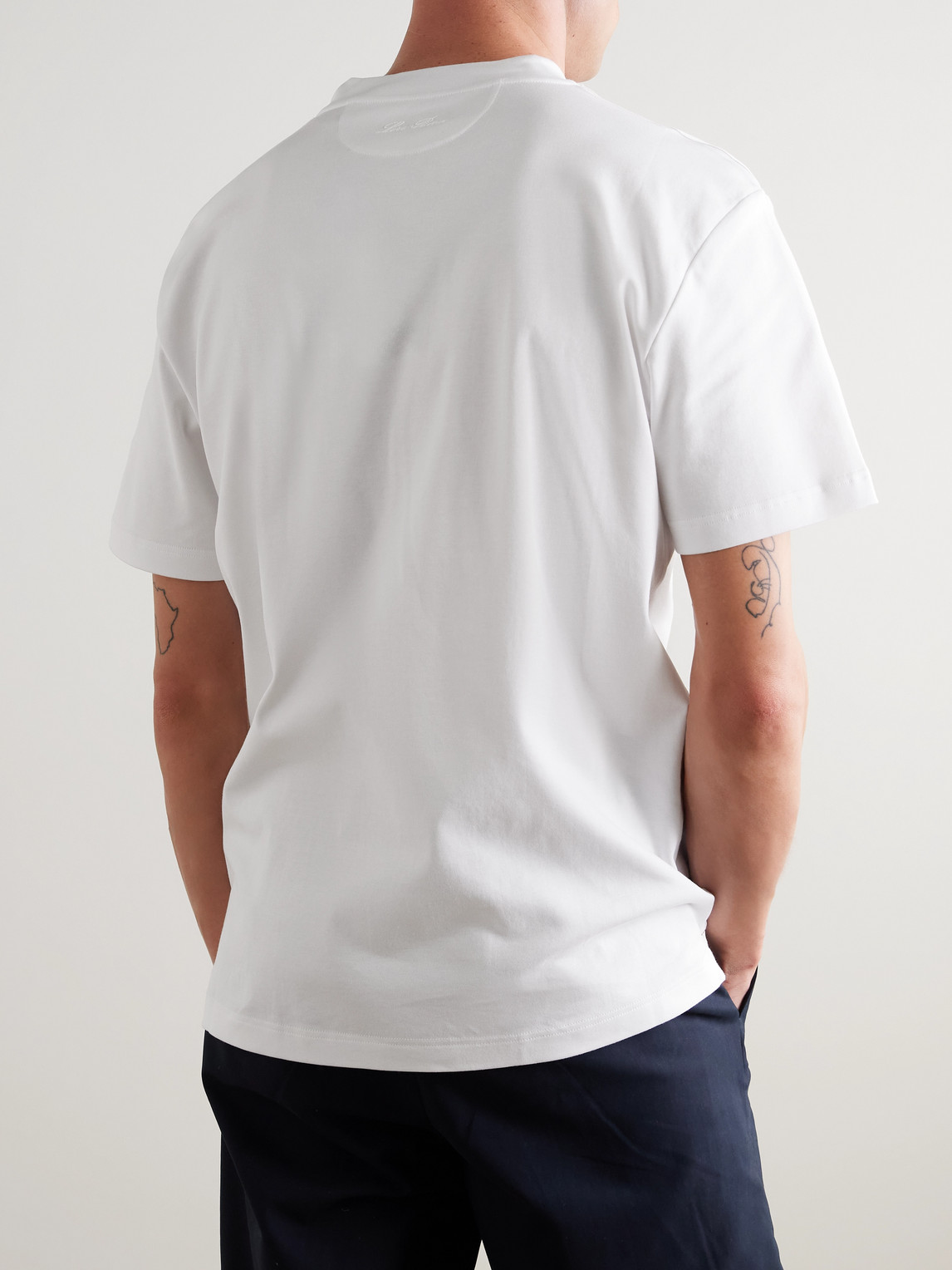 Loro Piana Silk & Cotton Soft Jersey T-shirt In White