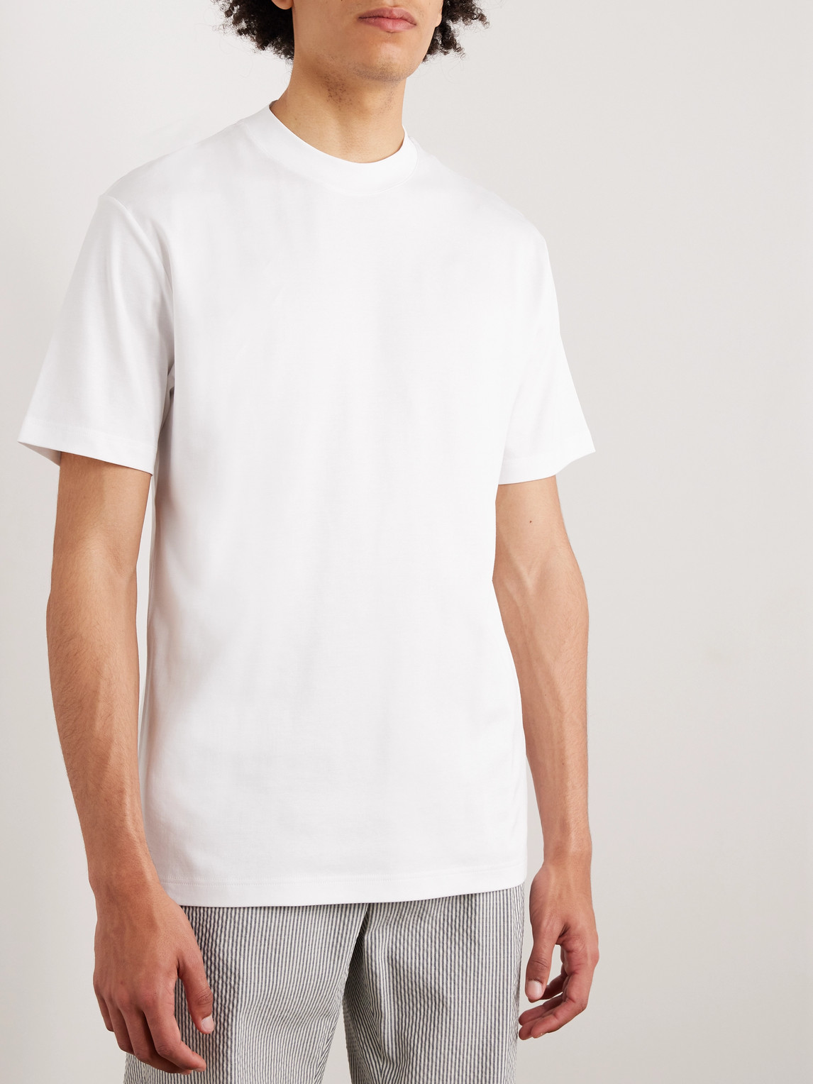 Loro Piana Silk & Cotton Soft Jersey T-shirt In White