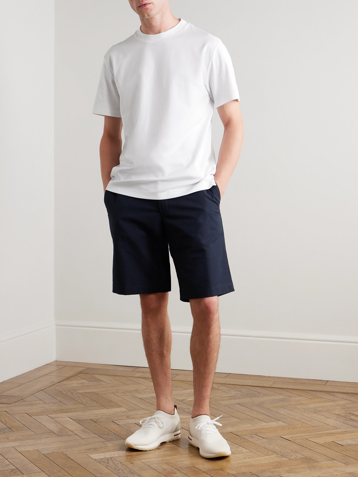 Loro Piana Silk & Cotton Soft Jersey T-shirt In White