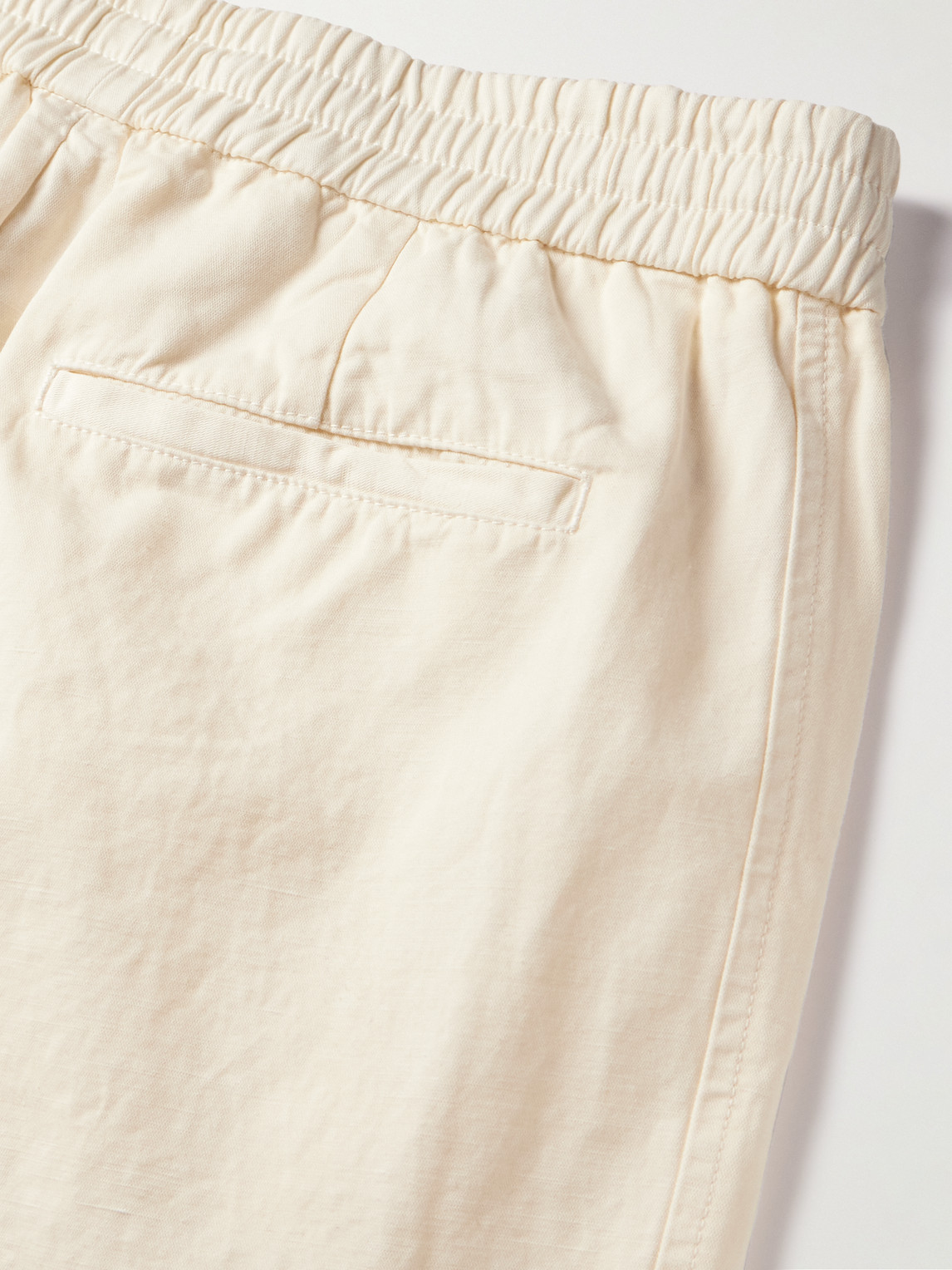 Shop Loro Piana Straight-leg Pleated Cotton And Linen-blend Trousers In White