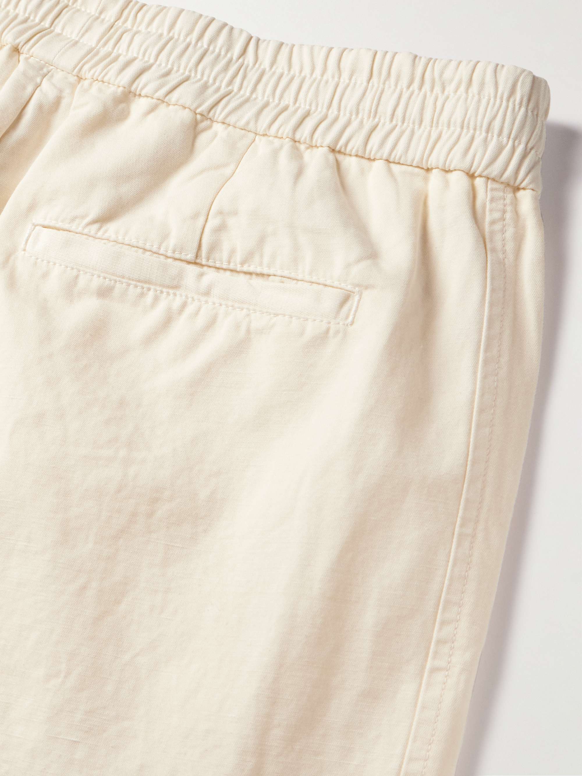 LORO PIANA Straight-Leg Pleated Cotton and Linen-Blend Trousers