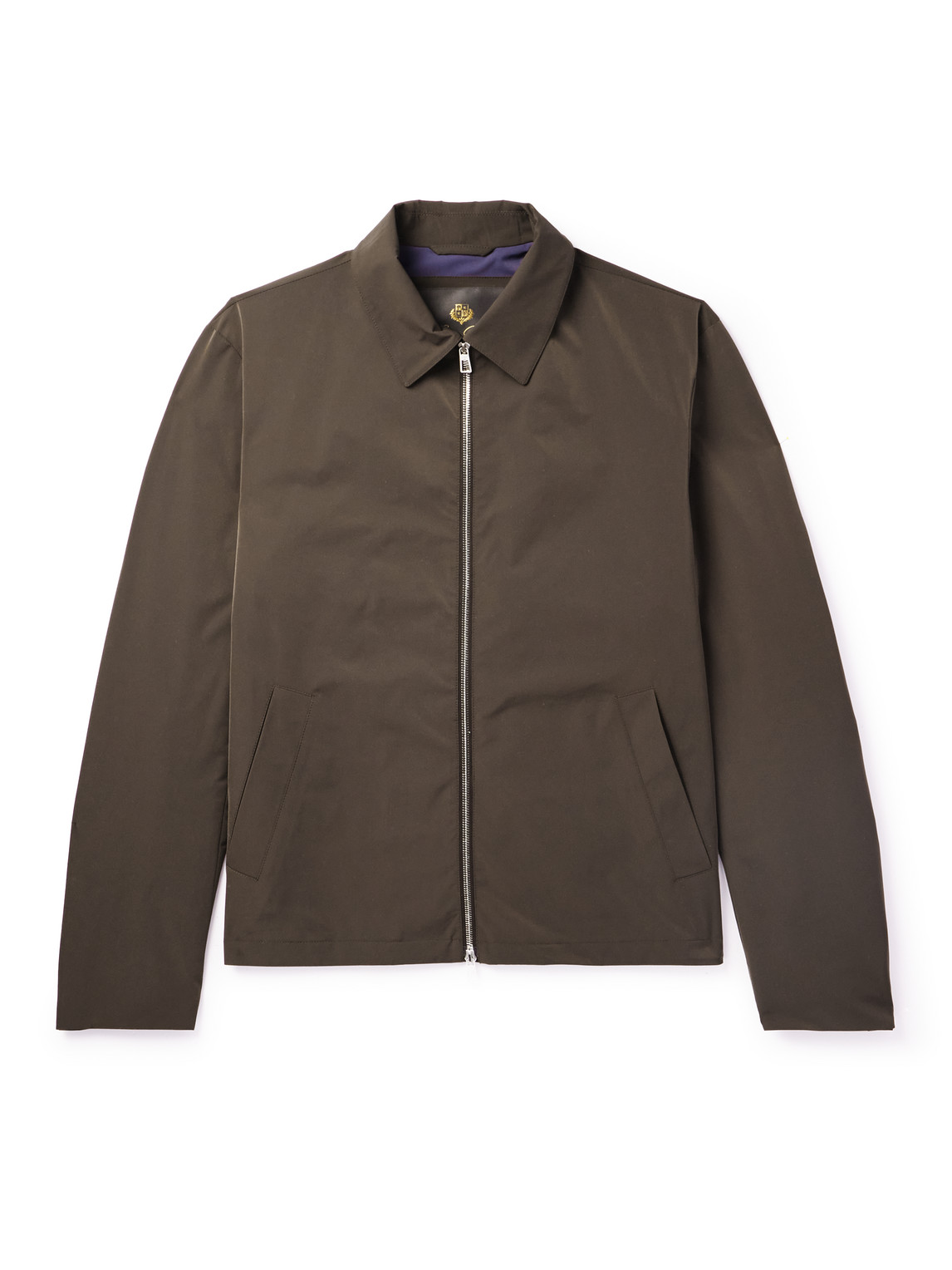 Loro Piana Maurin Leather-trimmed Tech-shell Blouson Jacket In Brown