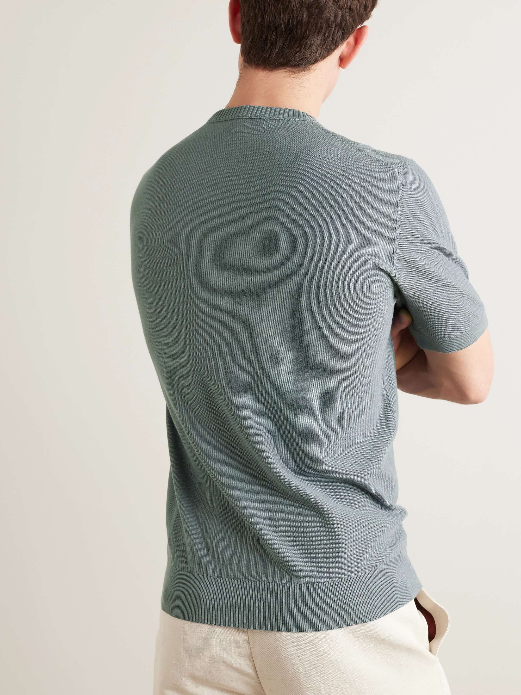 LORO PIANA Cotton and Silk-Blend Piqué T-Shirt