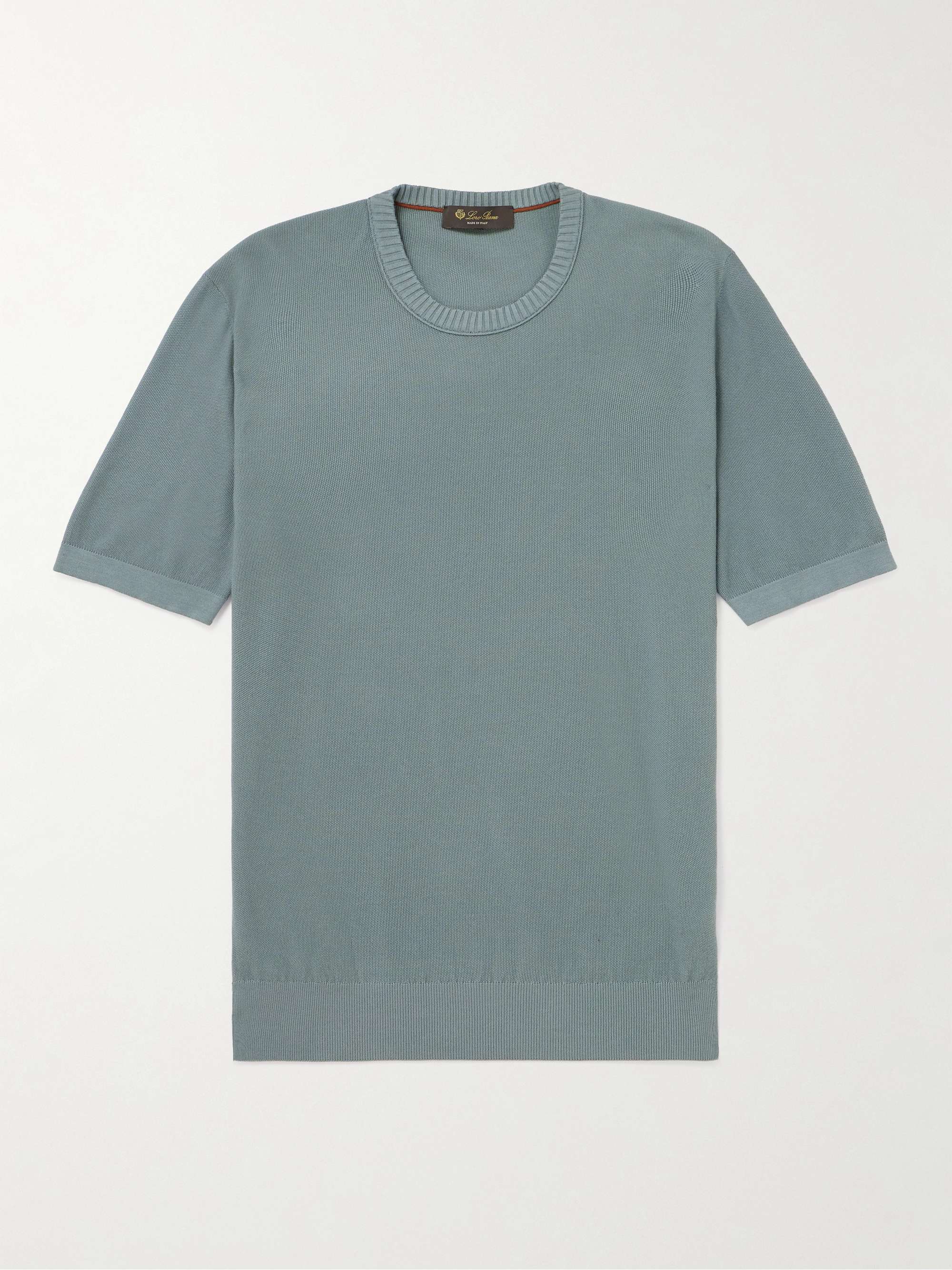 LORO PIANA Cotton and Silk-Blend Piqué T-Shirt
