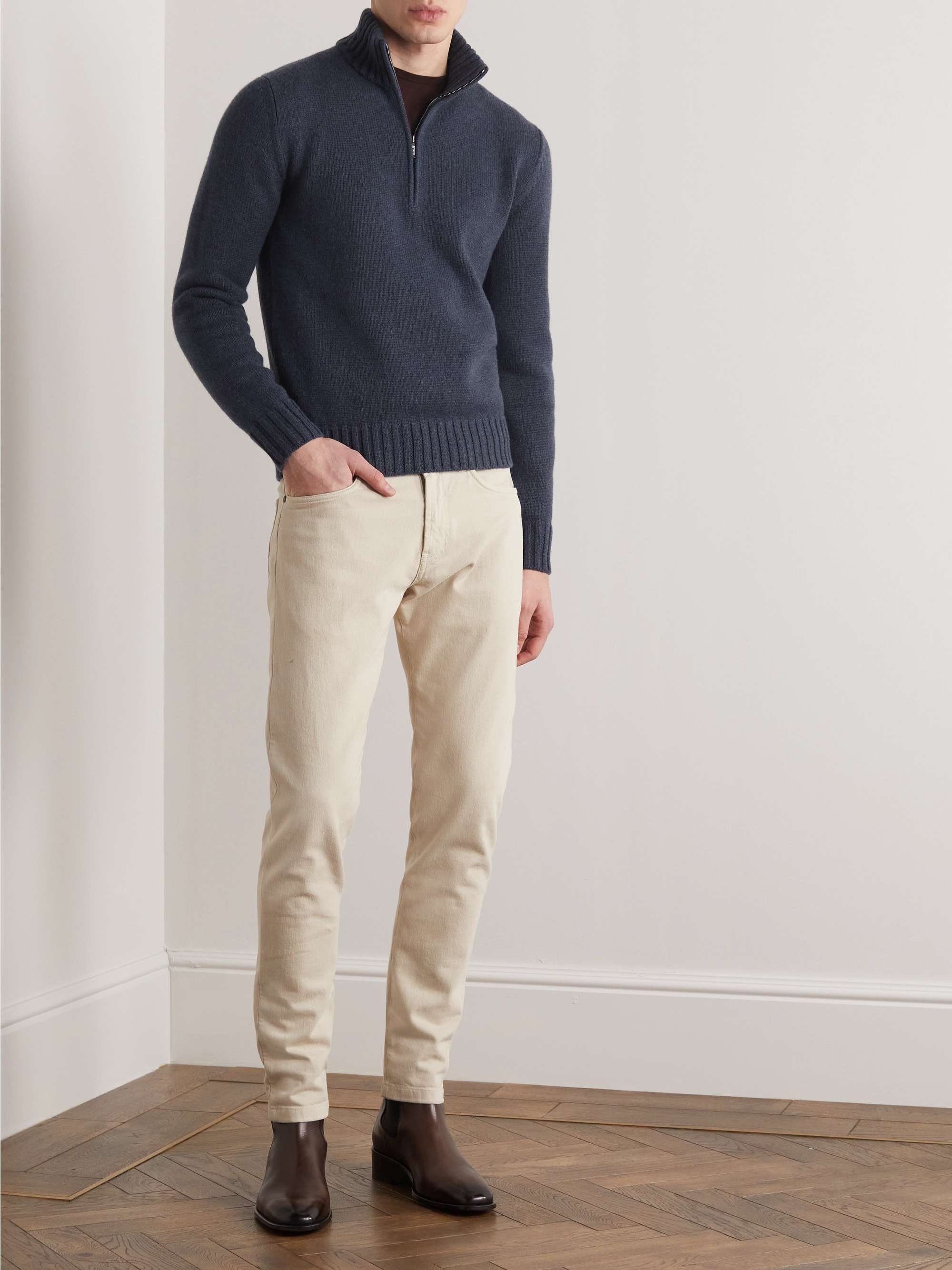 LORO PIANA Cashmere Half-Zip Sweater