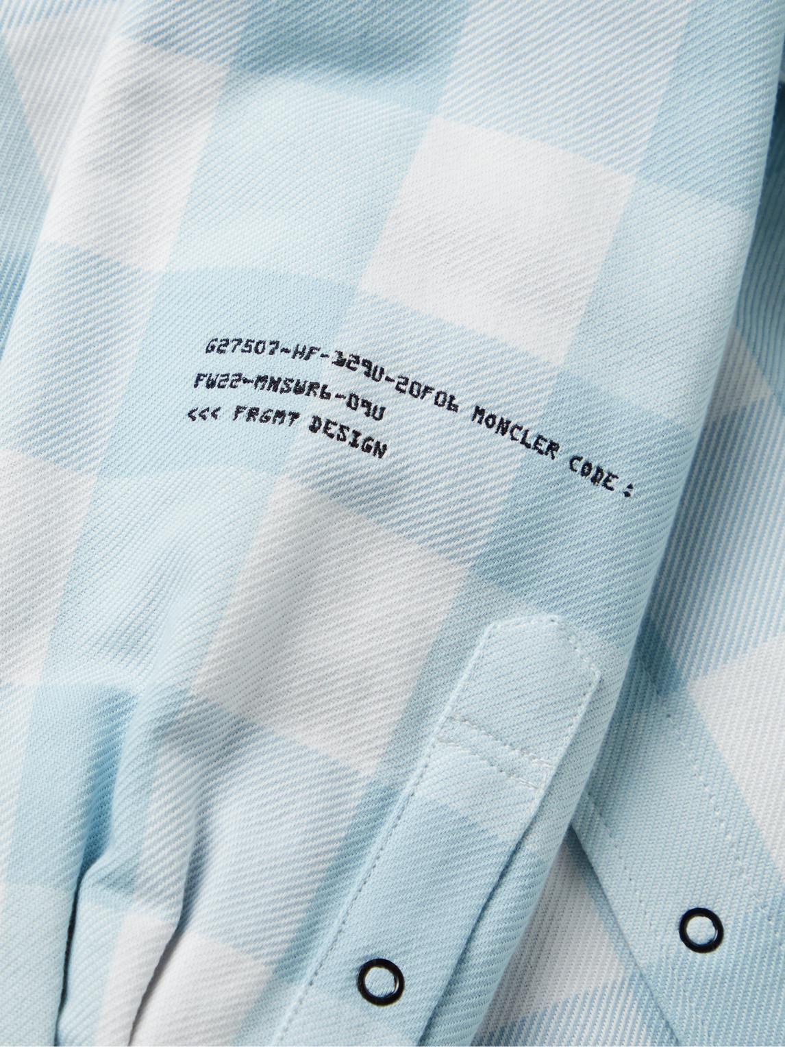 Shop Moncler Genius 7 Moncler Frgmt Hiroshi Fujiwara Checked Cotton Down Shirt Jacket In Blue