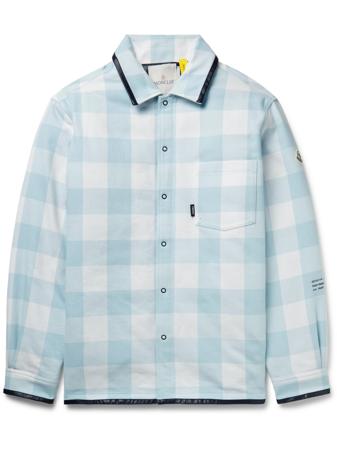Shop Moncler Genius 7 Moncler Frgmt Hiroshi Fujiwara Checked Cotton Down Shirt Jacket In Blue