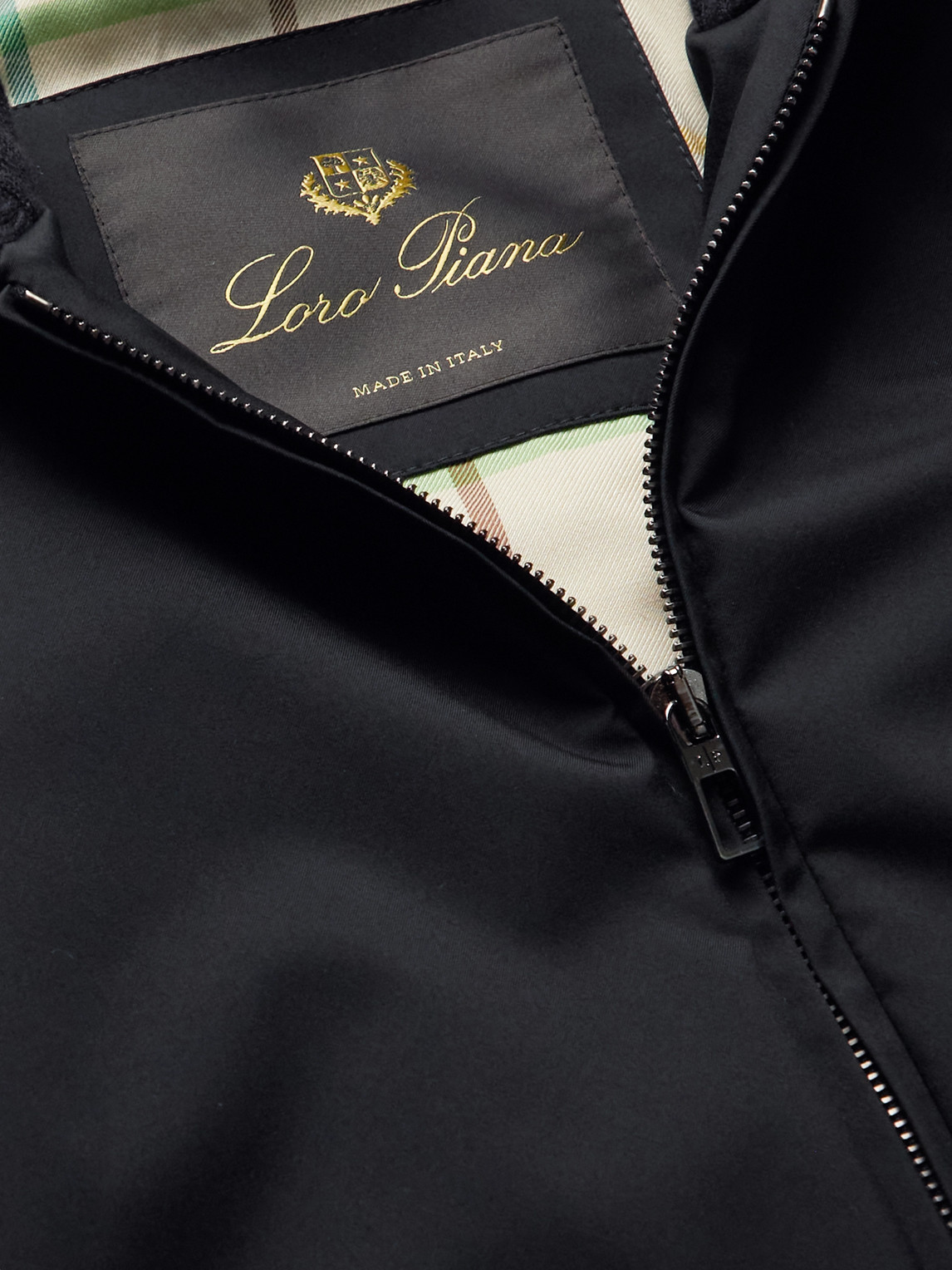Shop Loro Piana Wallace Panelled Storm System® Nylon And Cashmere Hooded Bomber Jacket In Blue