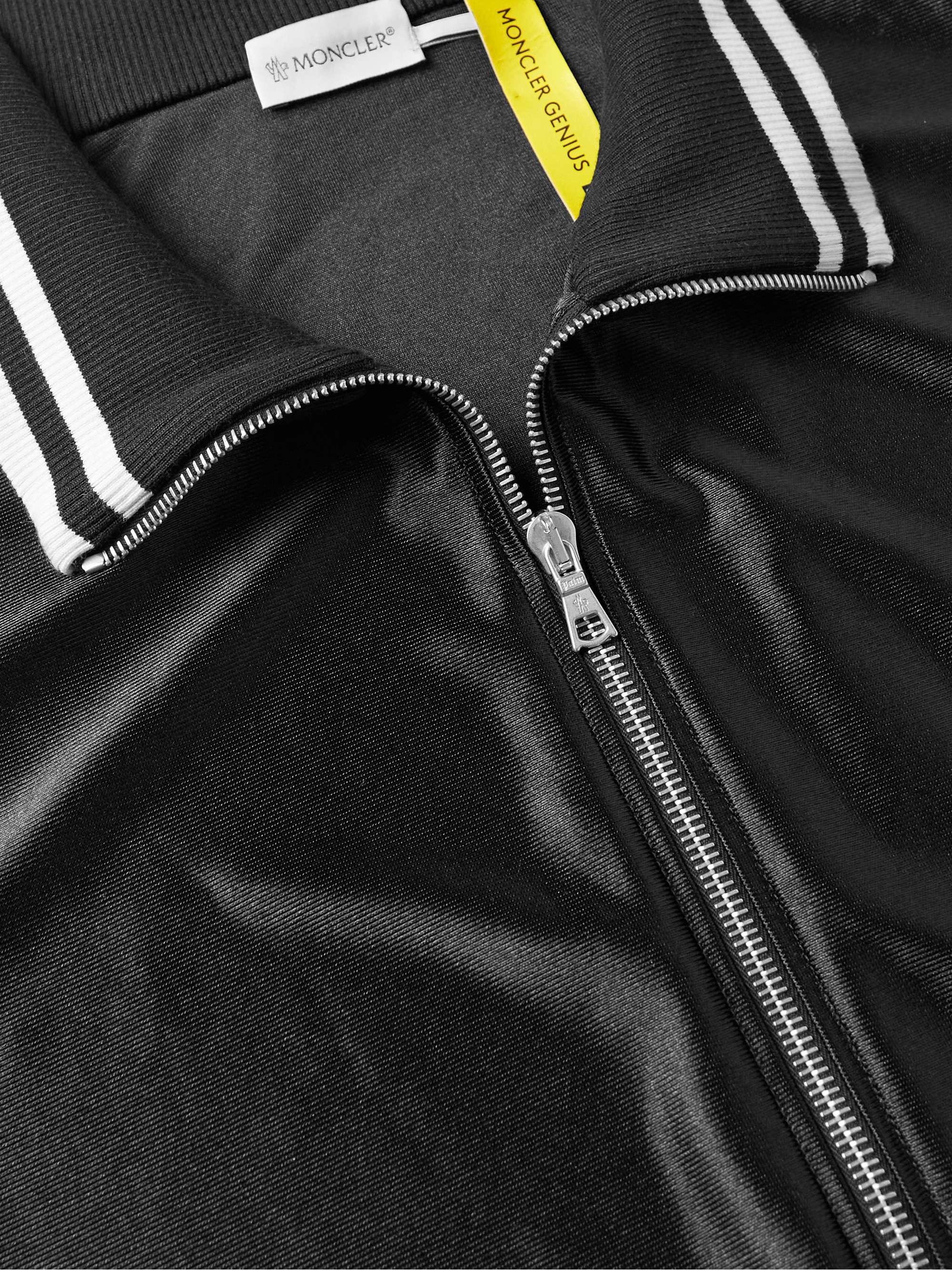 MONCLER GENIUS + 8 Palm Angels Logo-Appliquéd Striped Satin-Jersey Track Jacket