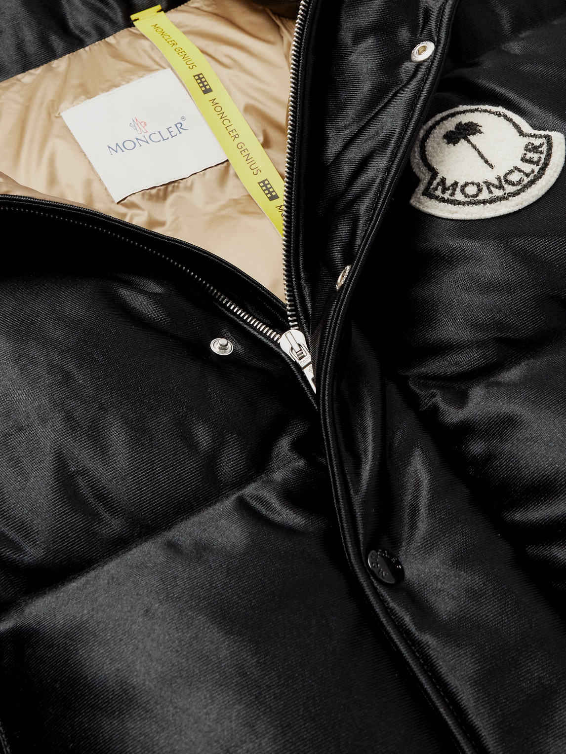 Shop Moncler Genius 8 Palm Angels Keon Logo-appliquéd Quilted Shell Down Jacket In Black