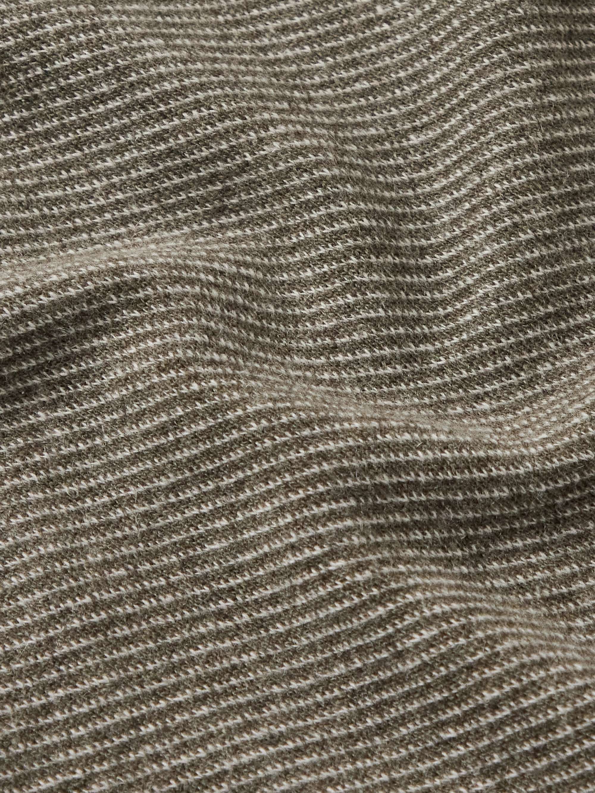 LORO PIANA Roadster Striped Cashmere Half-Zip Sweater