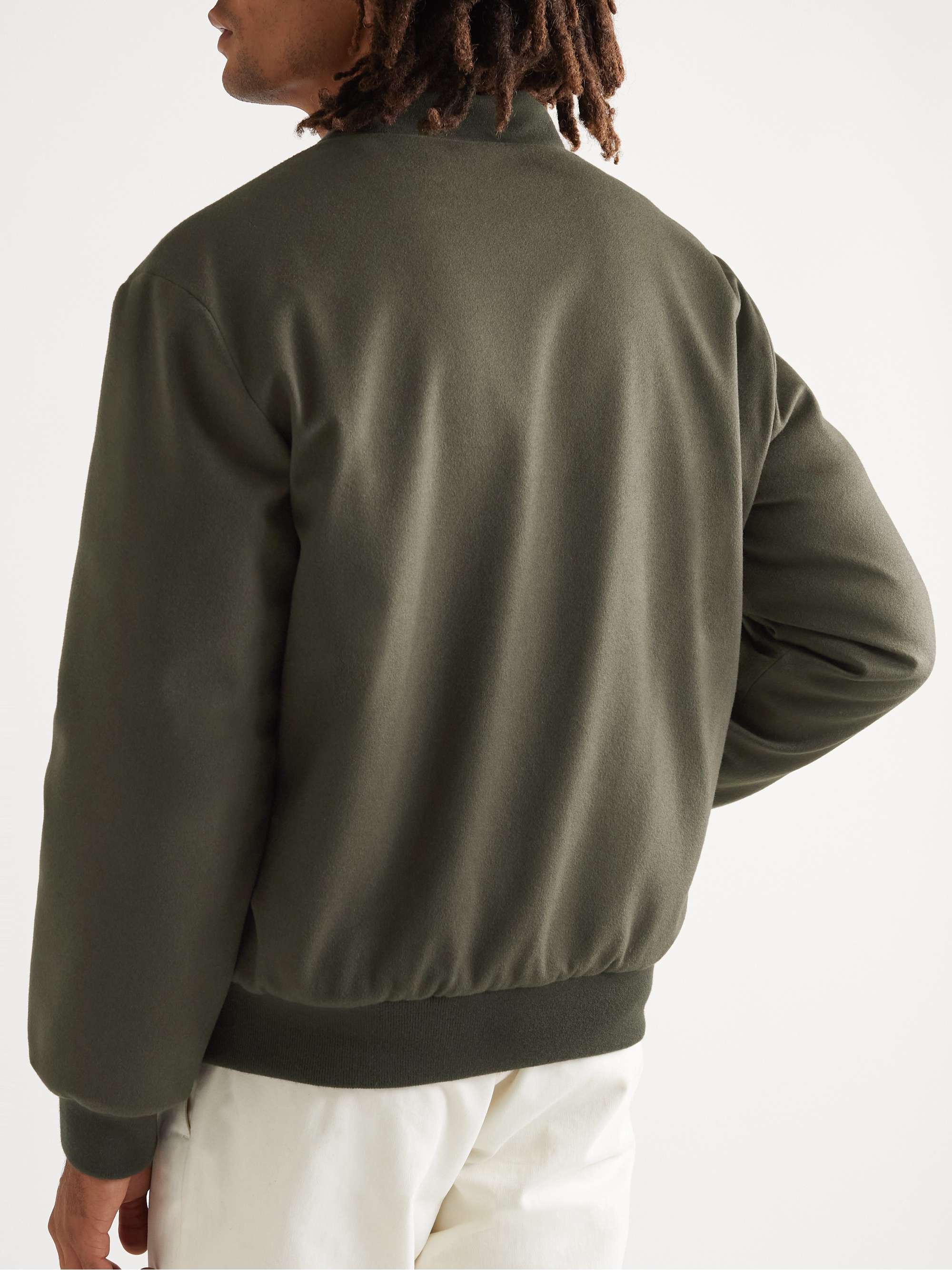 LORO PIANA Ivy Reversible Fleece-Lined Cashmere Bomber Jacket