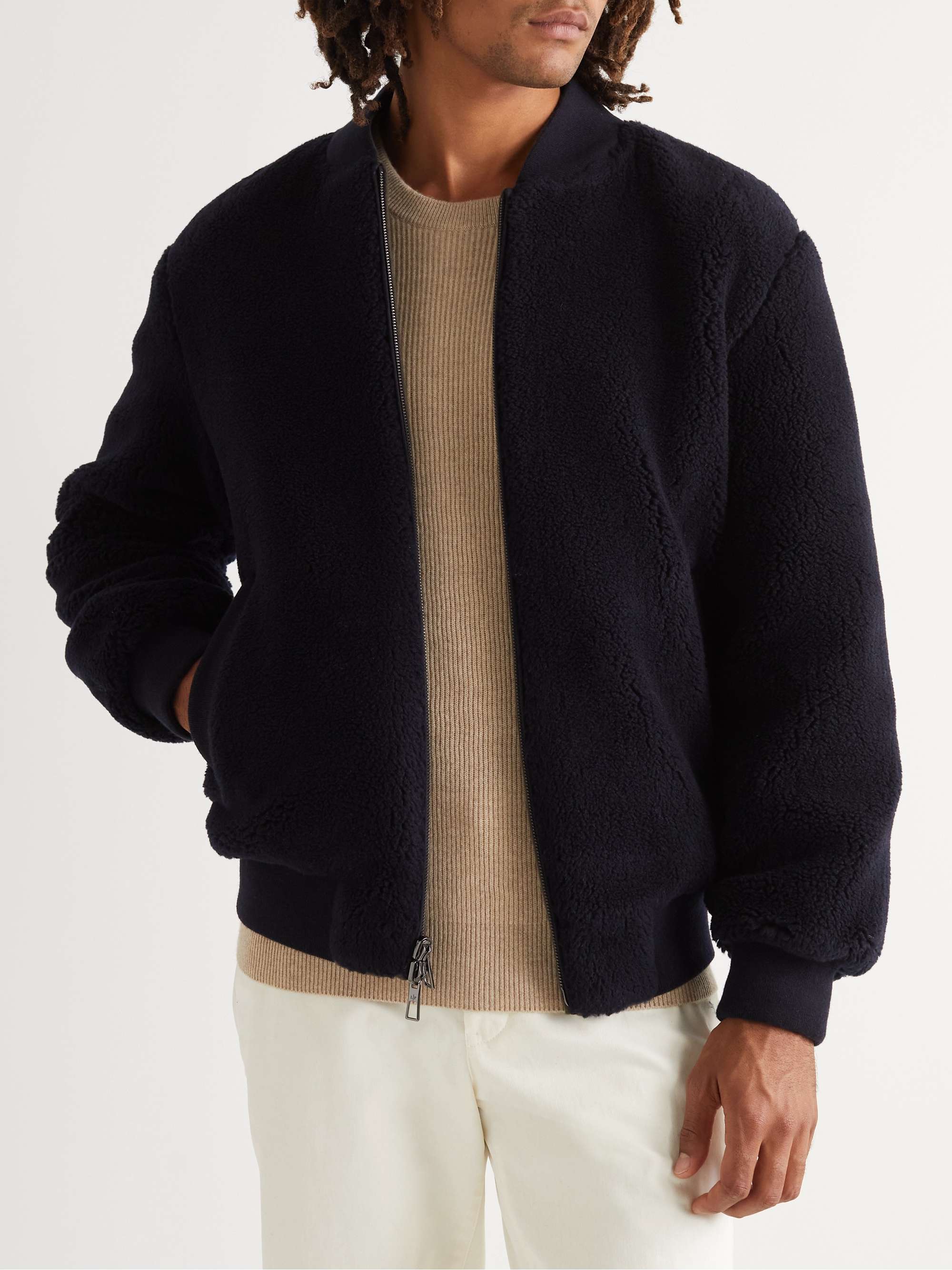 LORO PIANA Ivy Reversible Fleece-Lined Cashmere Bomber Jacket