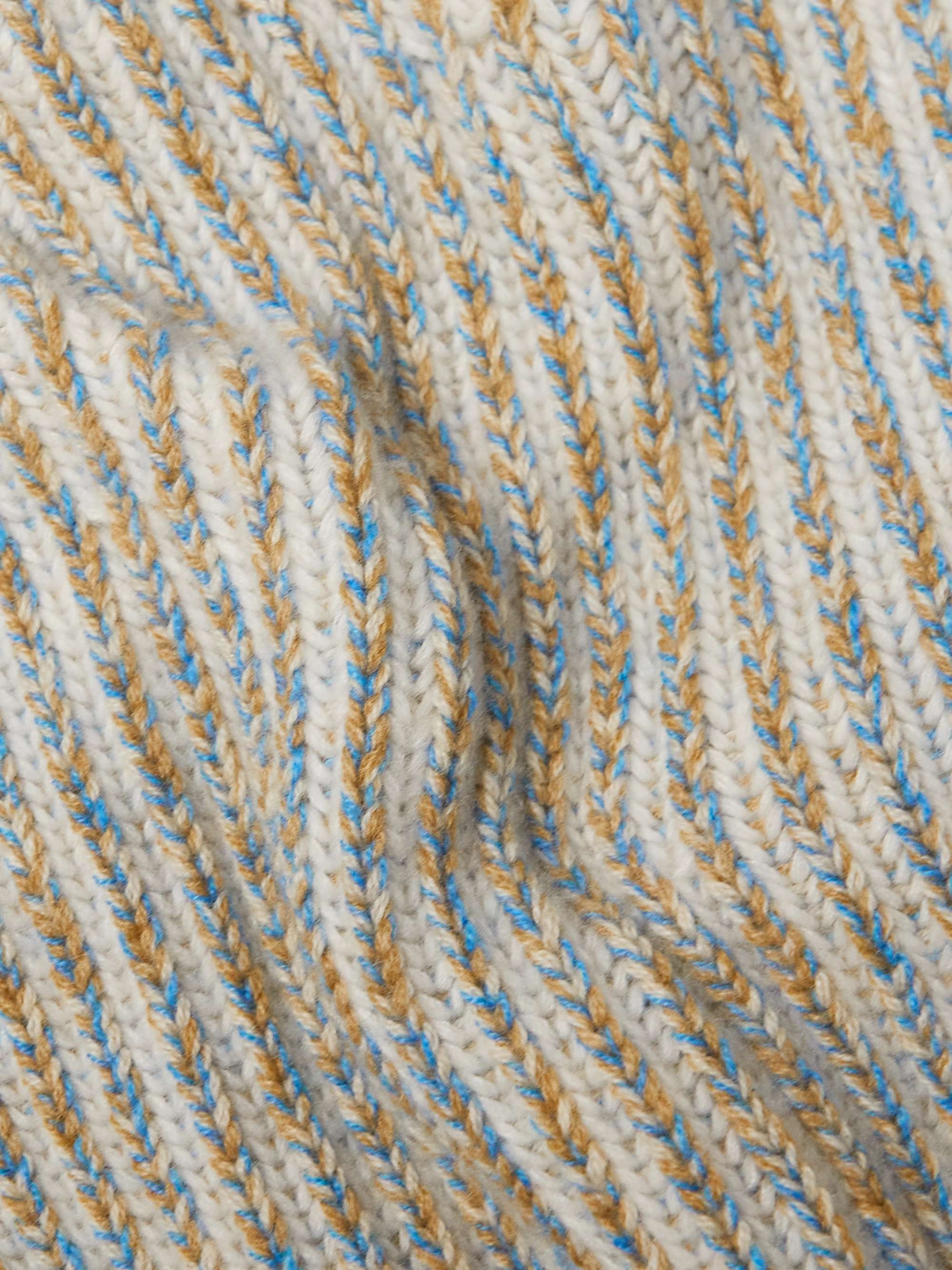 LORO PIANA Snow Wander Ribbed Cashmere and Silk-Blend Mock-Neck Sweater