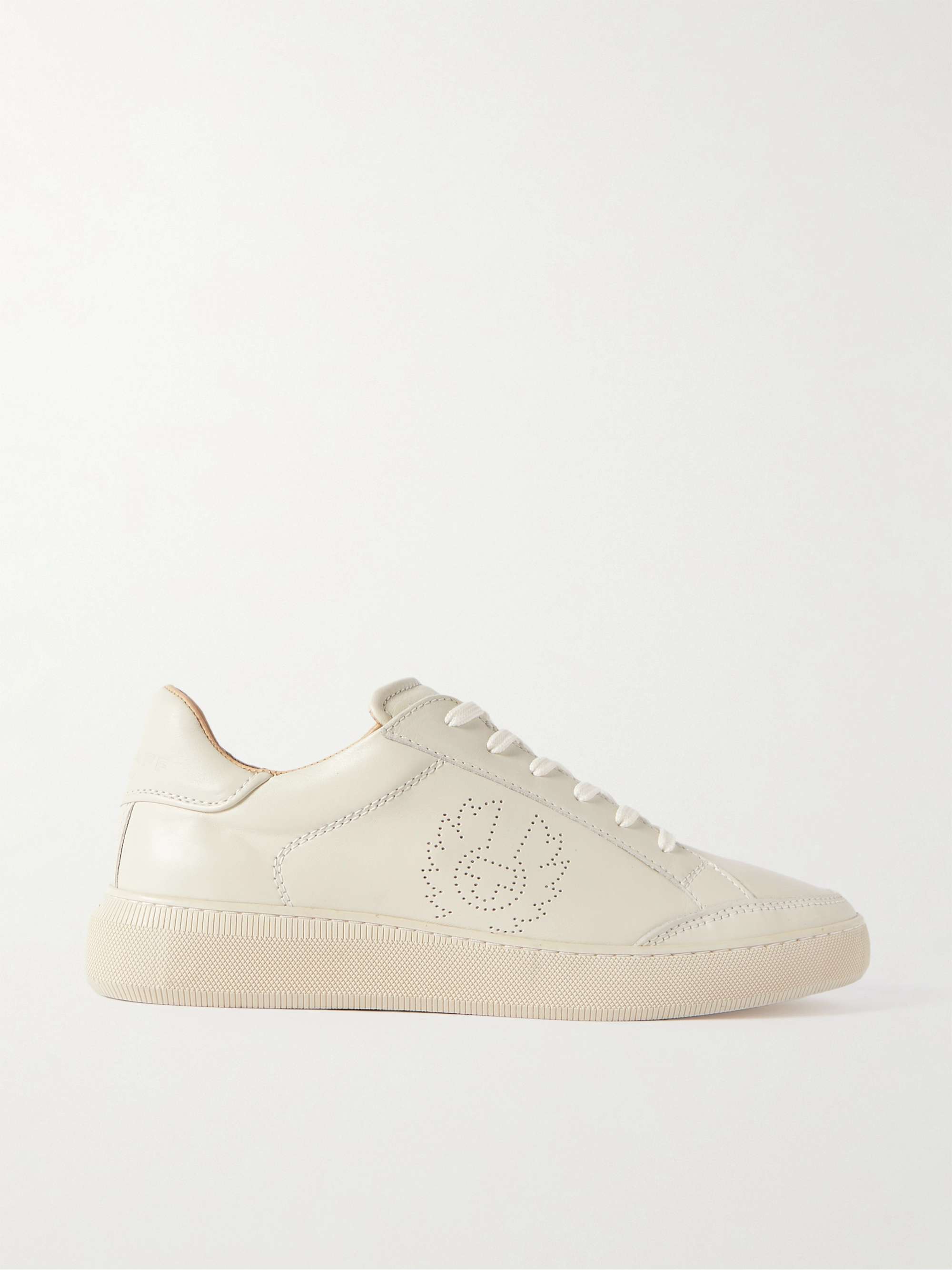 BELSTAFF Track Logo-Perforated Leather Sneakers for Men | MR PORTER