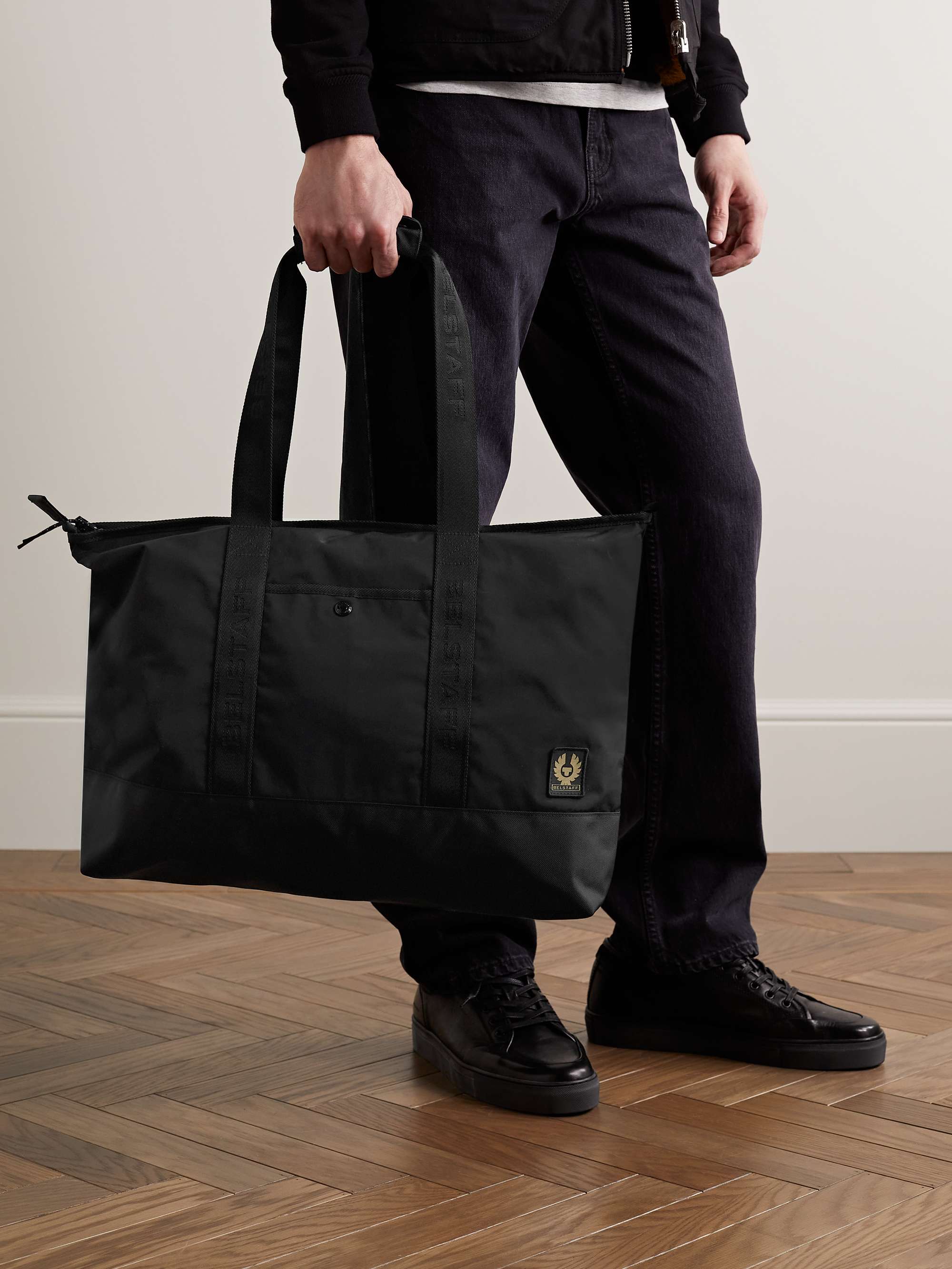 BELSTAFF Logo-Appliquéd Webbing-Trimmed Shell Tote Bag | MR PORTER