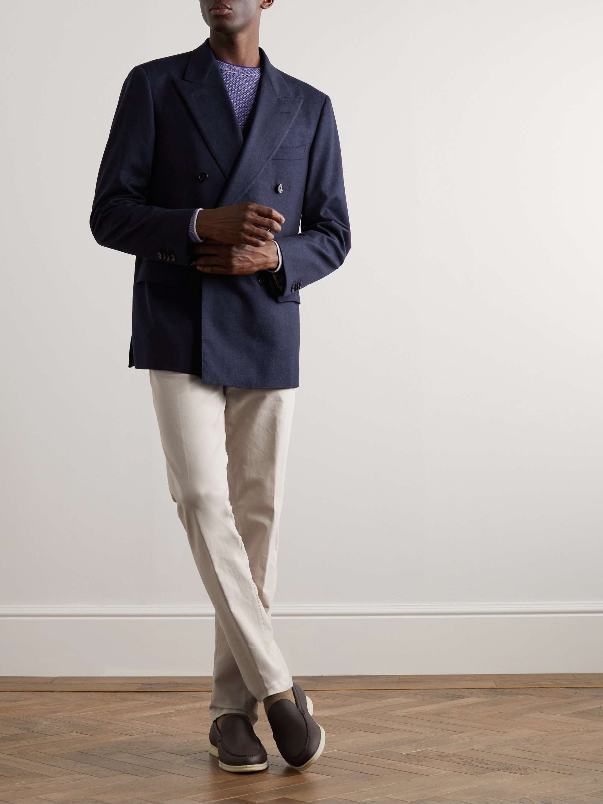 LORO PIANA Slim-Fit Cotton-Blend Trousers