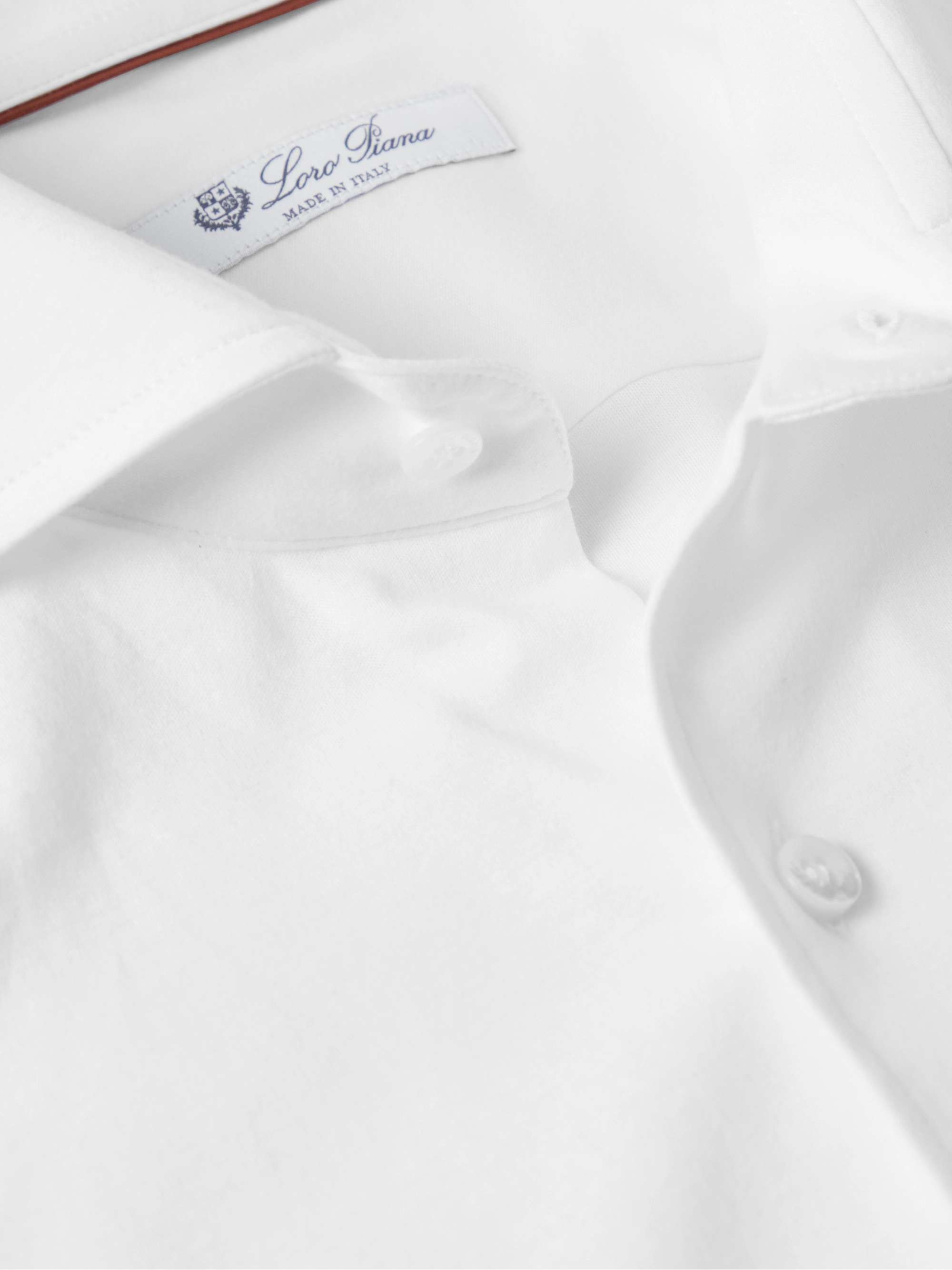 LORO PIANA Andrew Cutaway-Collar Slim-Fit Cotton-Jersey Shirt